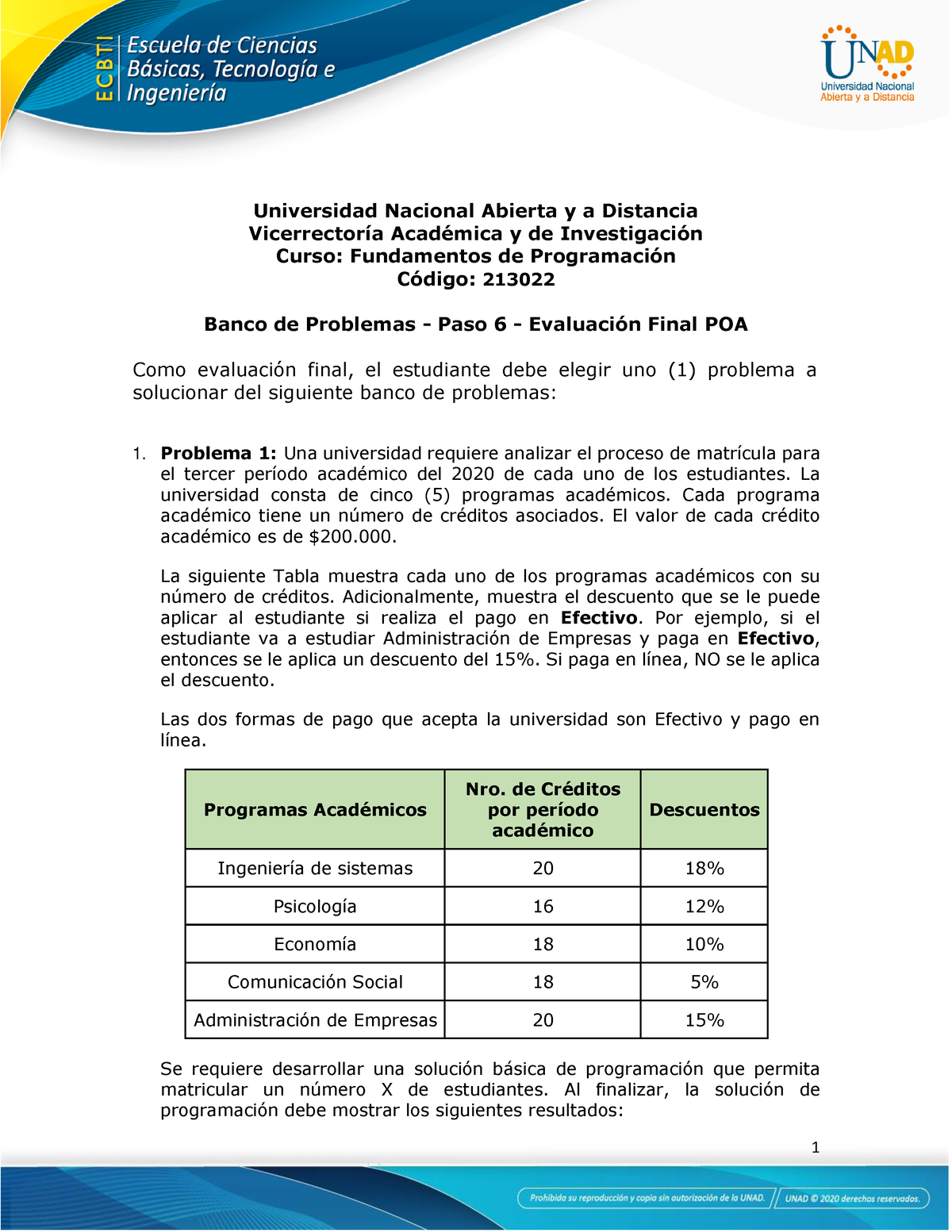 Anexo 4 - Banco De Problemas - Paso 6 - Universidad Nacional Abierta Y ...