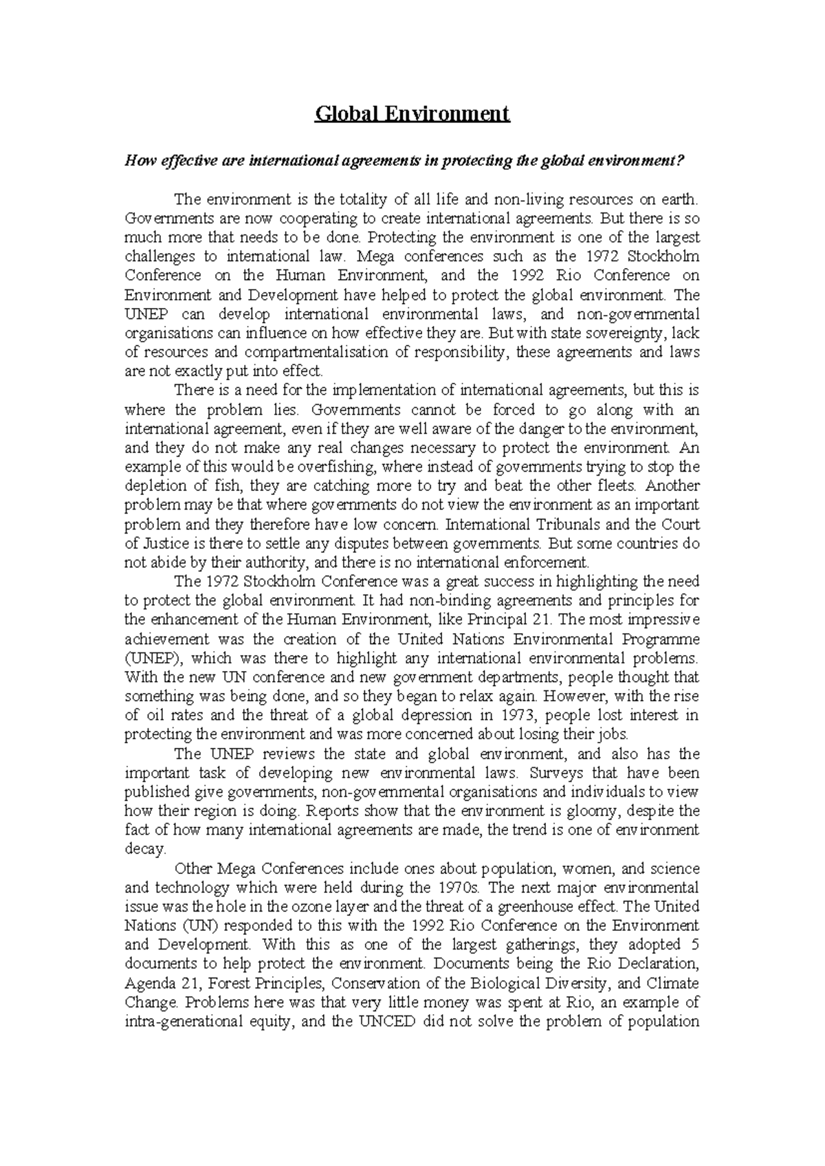 essay on topic Global Environment GEP topic world order essay Legal ...