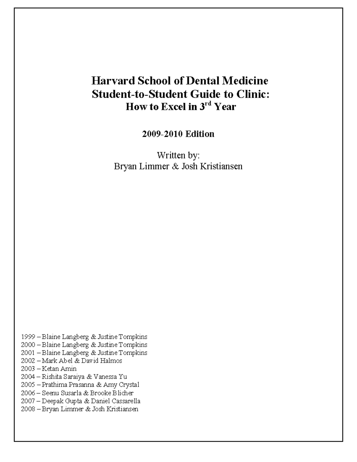 Harvard dental file Notes Harvard School of Dental Medicine Student
