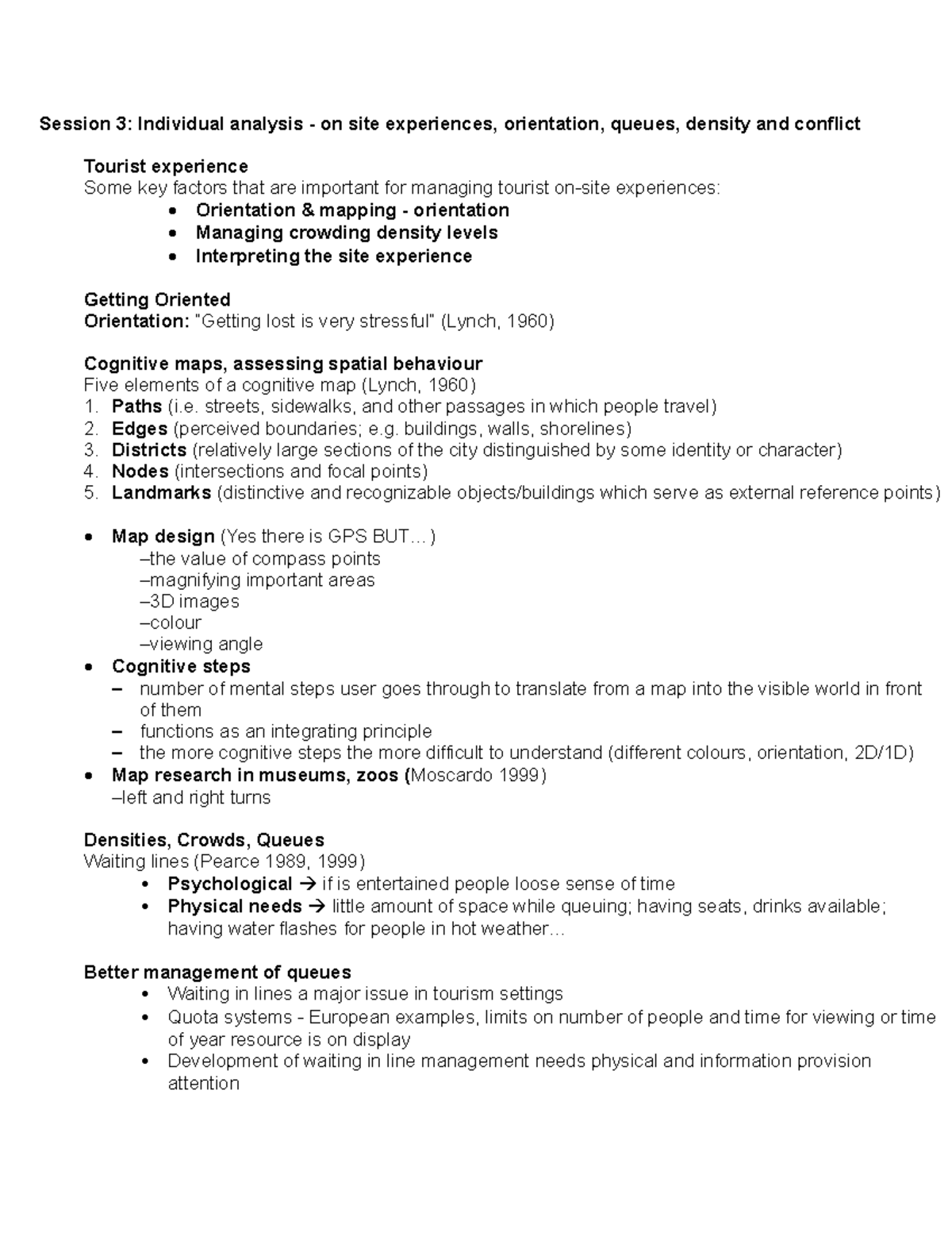 Session 3 - Notes for the exam - Session 3: Individual analysis on site ...