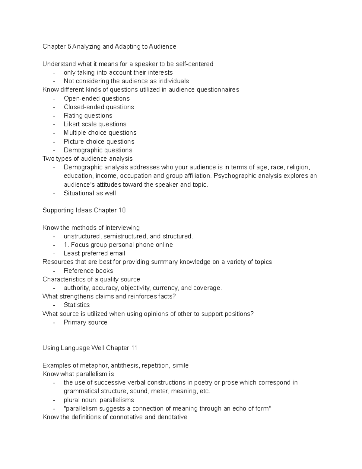 Comm Final - Chapter 5 Analyzing And Adapting To Audience Understand ...