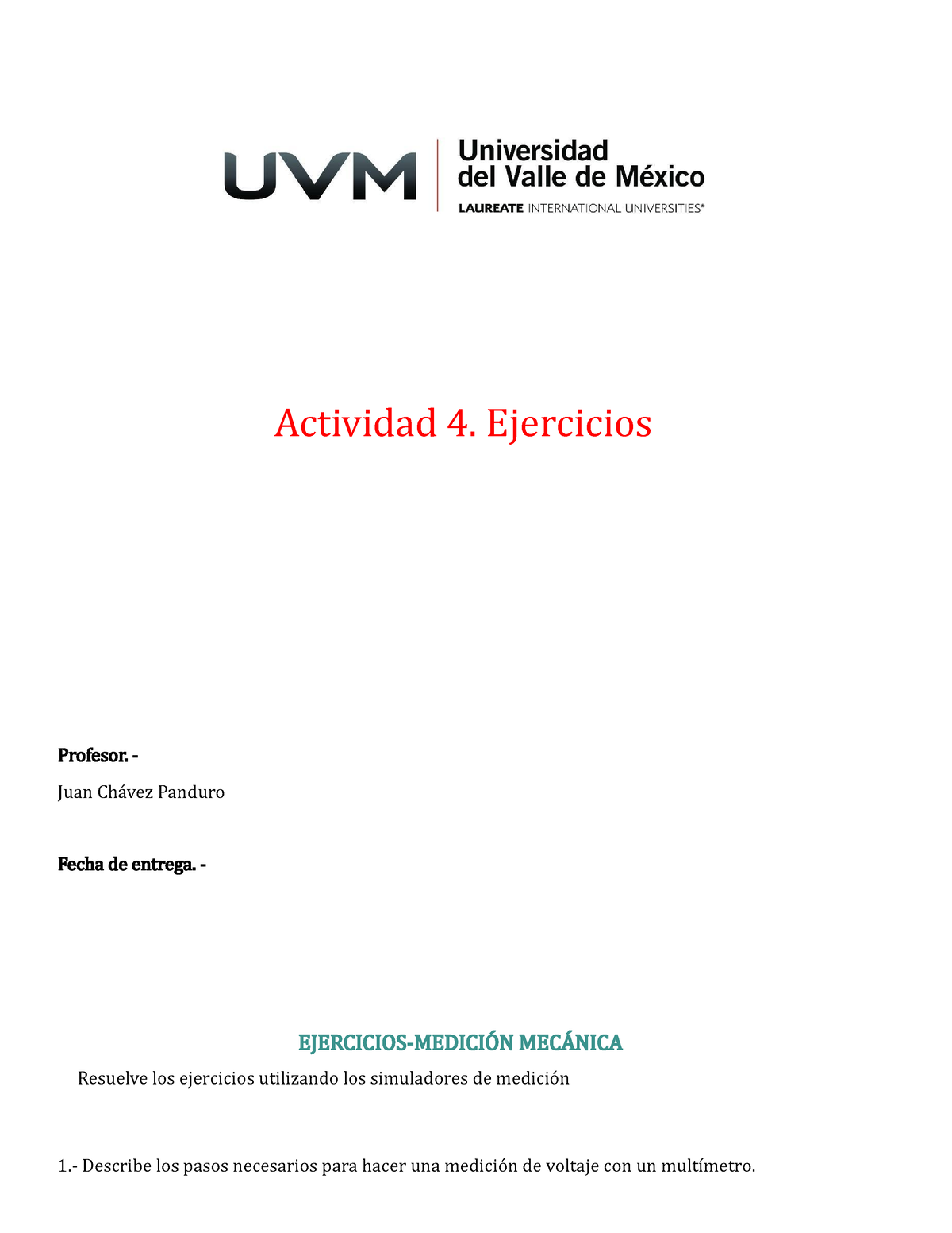 A4 Equipo 5 - EJERCICIOS-MEDICIÓN MECÁNICA Resuelve Los Ejercicios ...