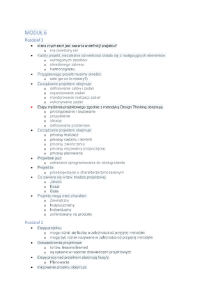 MPP Sem.3 Test Końcowy - Zarządzanie Projektem Obejmuje: A) Procesy ...