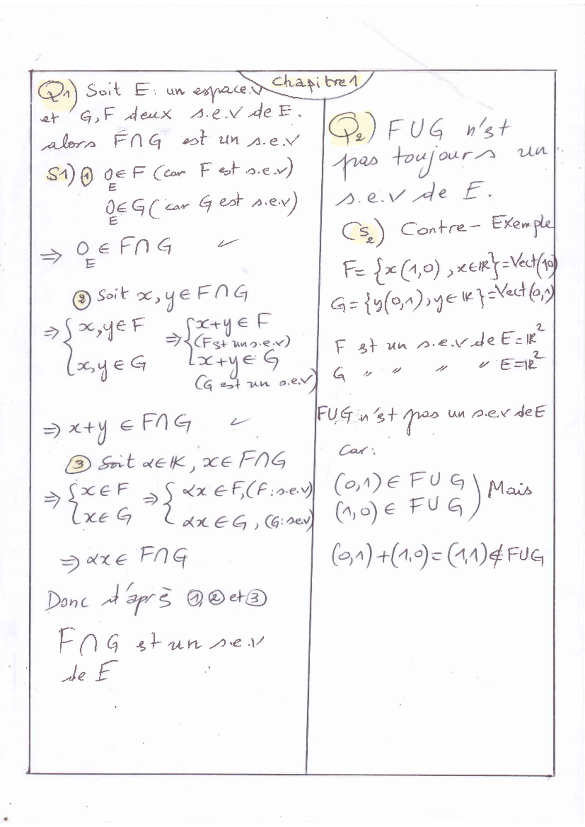 Questions de Cours - math - St
