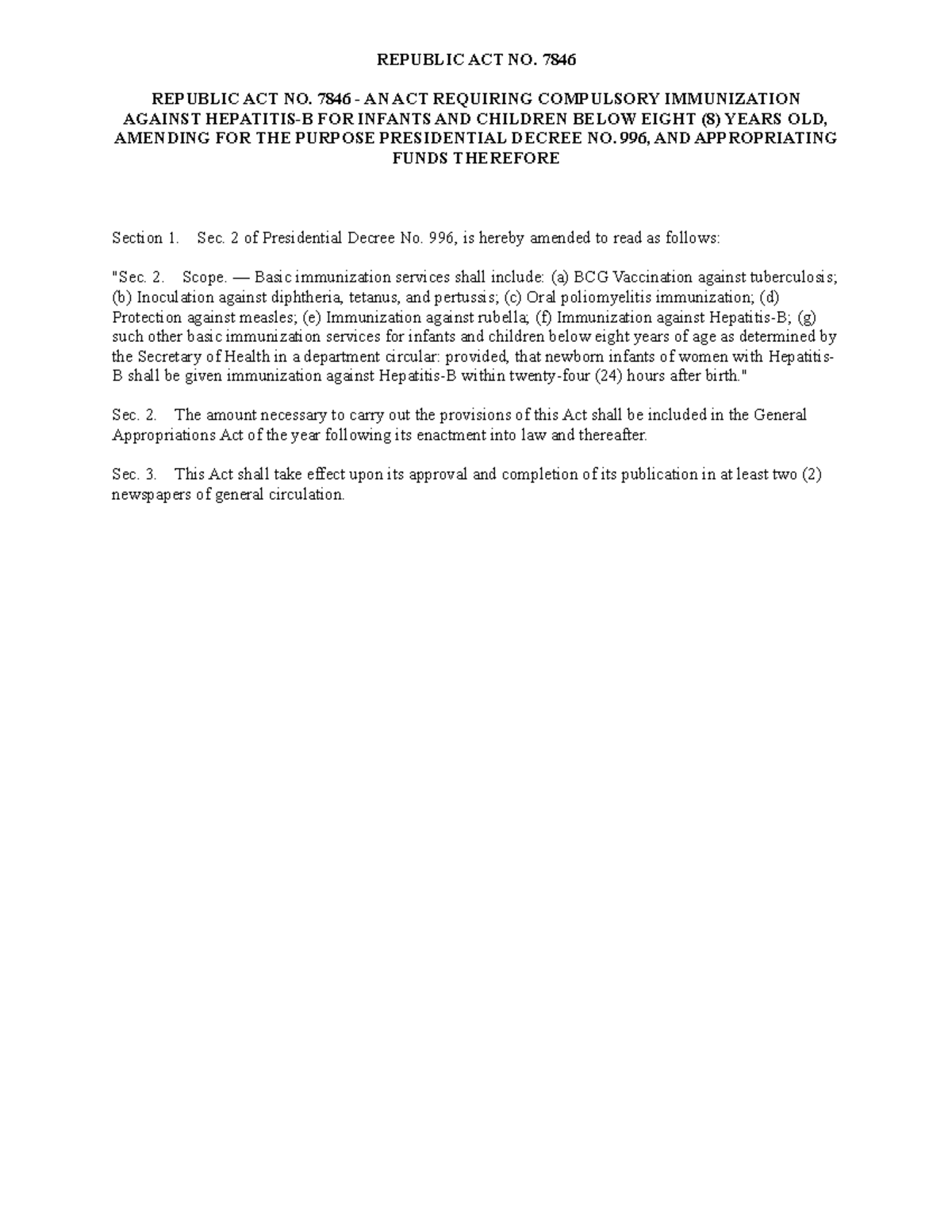 MTL-RA NO. 7846PHIL - REPUBLIC ACT NO. 7846 REPUBLIC ACT NO. 7846 - AN ...