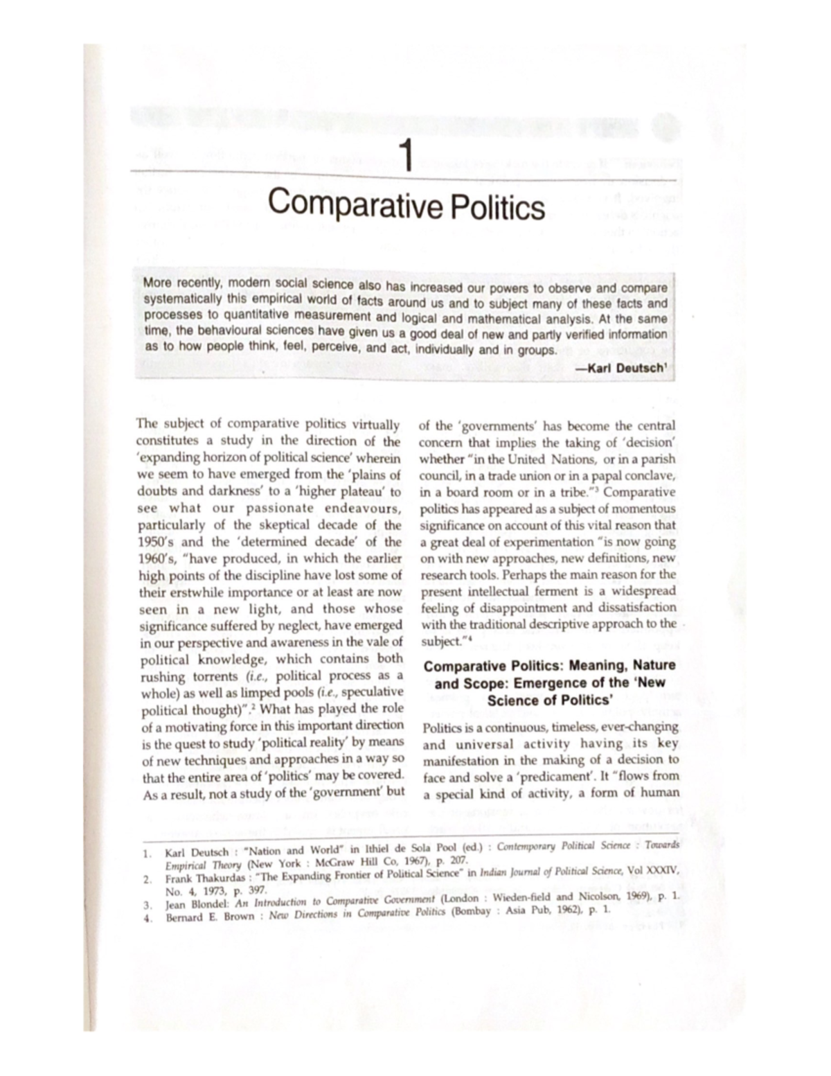 Comparative Politics Chapter 1 International Relation Studocu