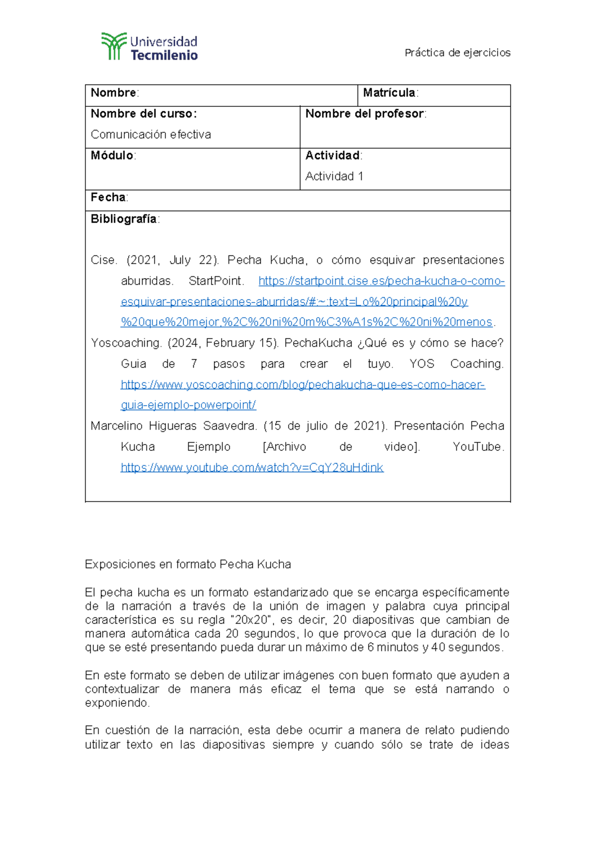 ST Comunicación efectiva Act 1 - Práctica de ejercicios Nombre ...