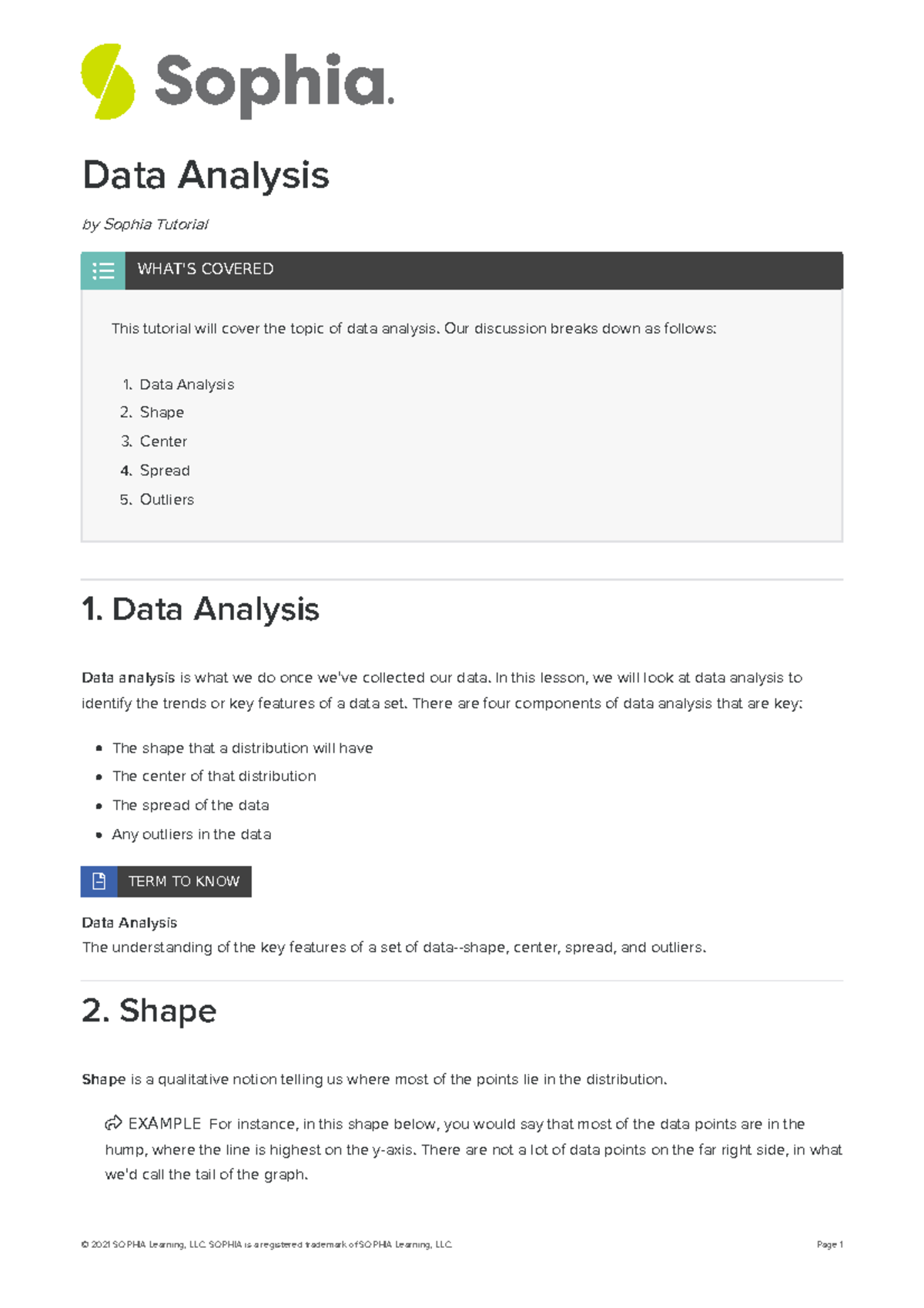 Data analysis paper - Data Analysis by Sophia Tutorial This tutorial ...