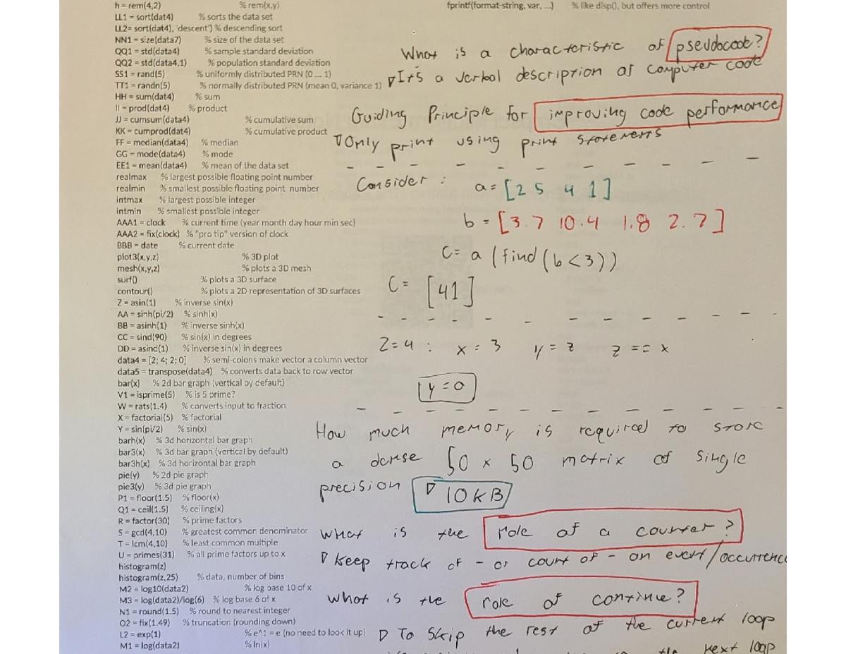 Matlab Notes With Annotations - CMPSC 200 - Studocu