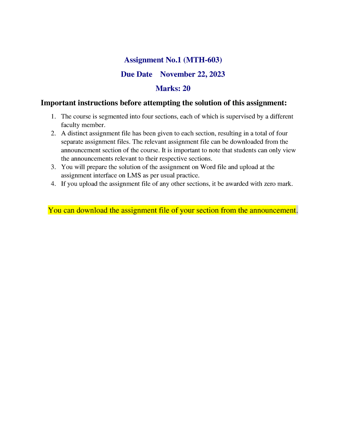 mth603 assignment 1 2023 pdf