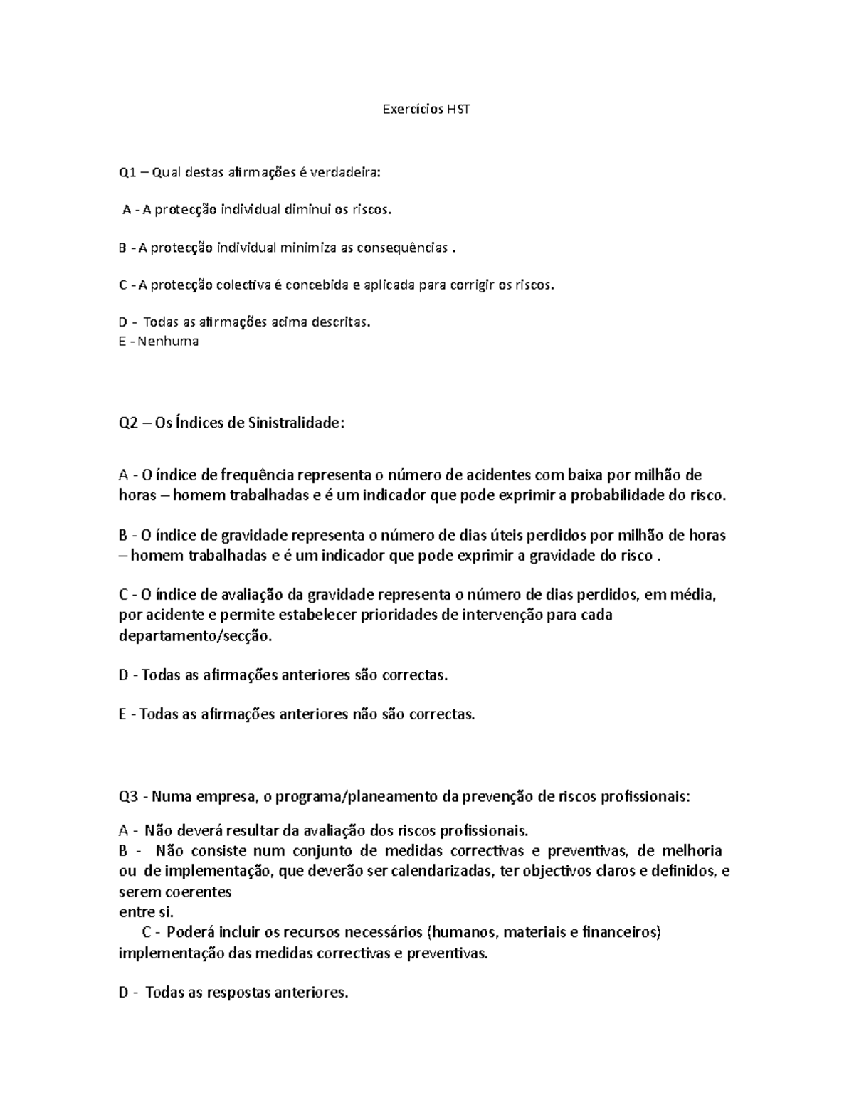 exercicios treino hst - Exercícios HST Q1 – Qual destas afirmações é ...