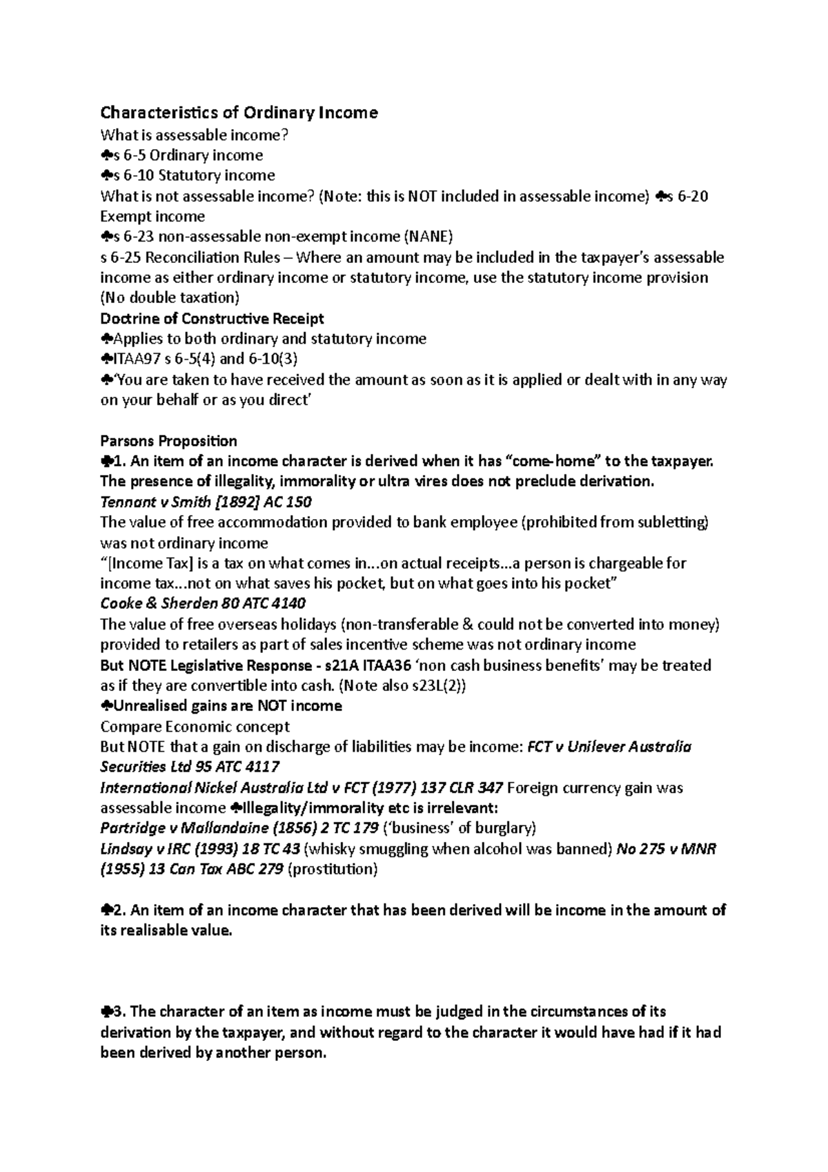 tax-law-notes-characteristics-of-ordinary-income-what-is-assessable