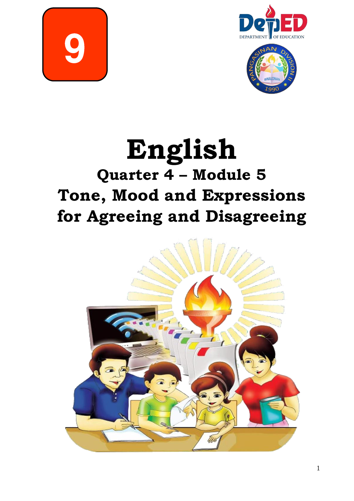 Grade 9 Module 5 English Quarter 4 Module 5 Tone Mood And Expressions For Agreeing And 4665