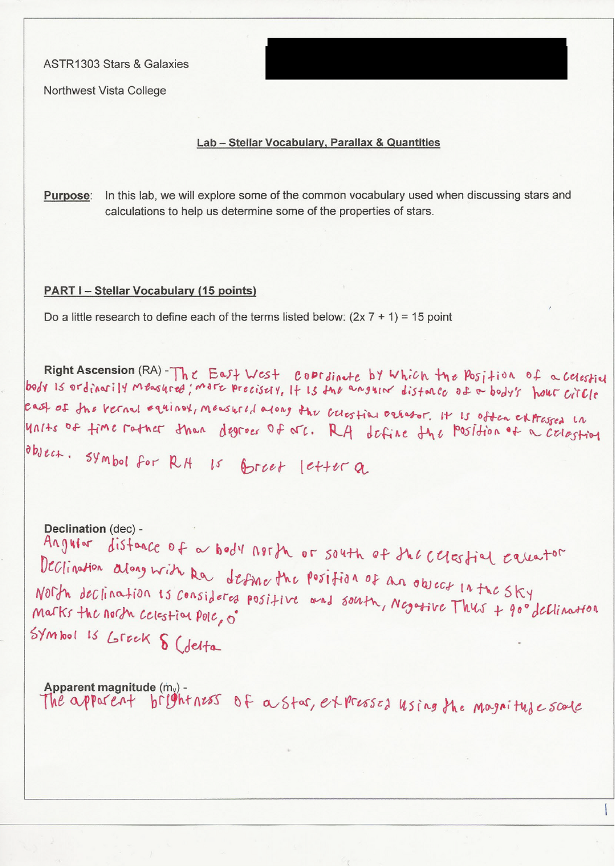 Astronomy Lab 3 - ASTR 1303 - Studocu