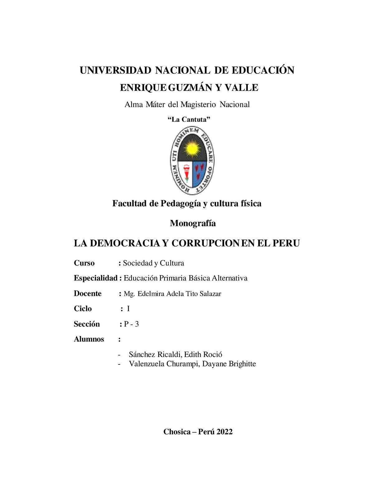 Democracia Y Corrupcion- Sociedad Y Cultura-P3 - UNIVERSIDAD NACIONAL ...