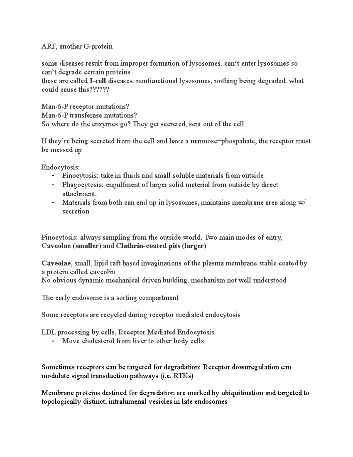 Cell bio 1015 notes blocktwo ARF, another some diseases result from