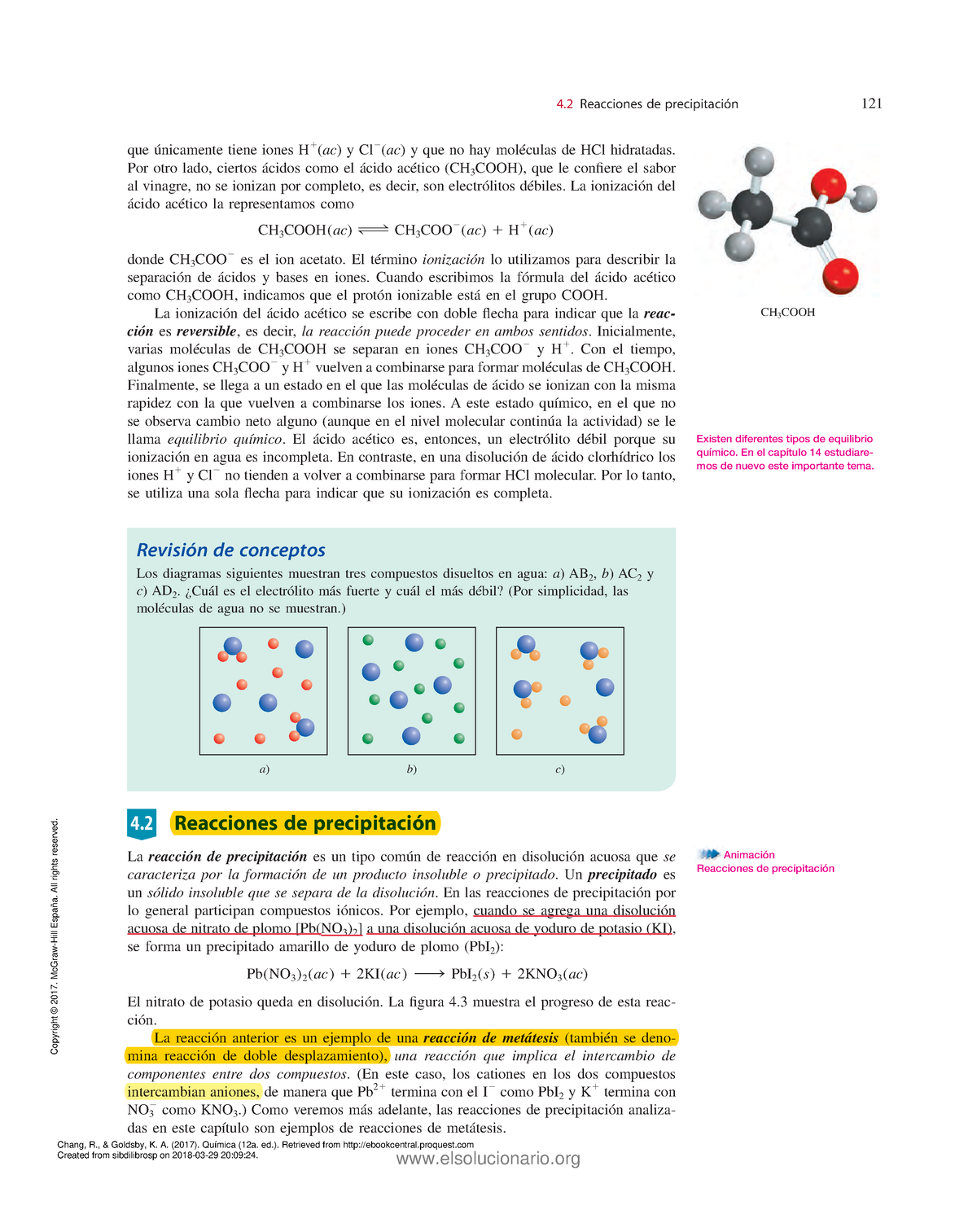 Química Sección 4 - Reacciones - 4 Reacciones De Precipitación 121 Que ...