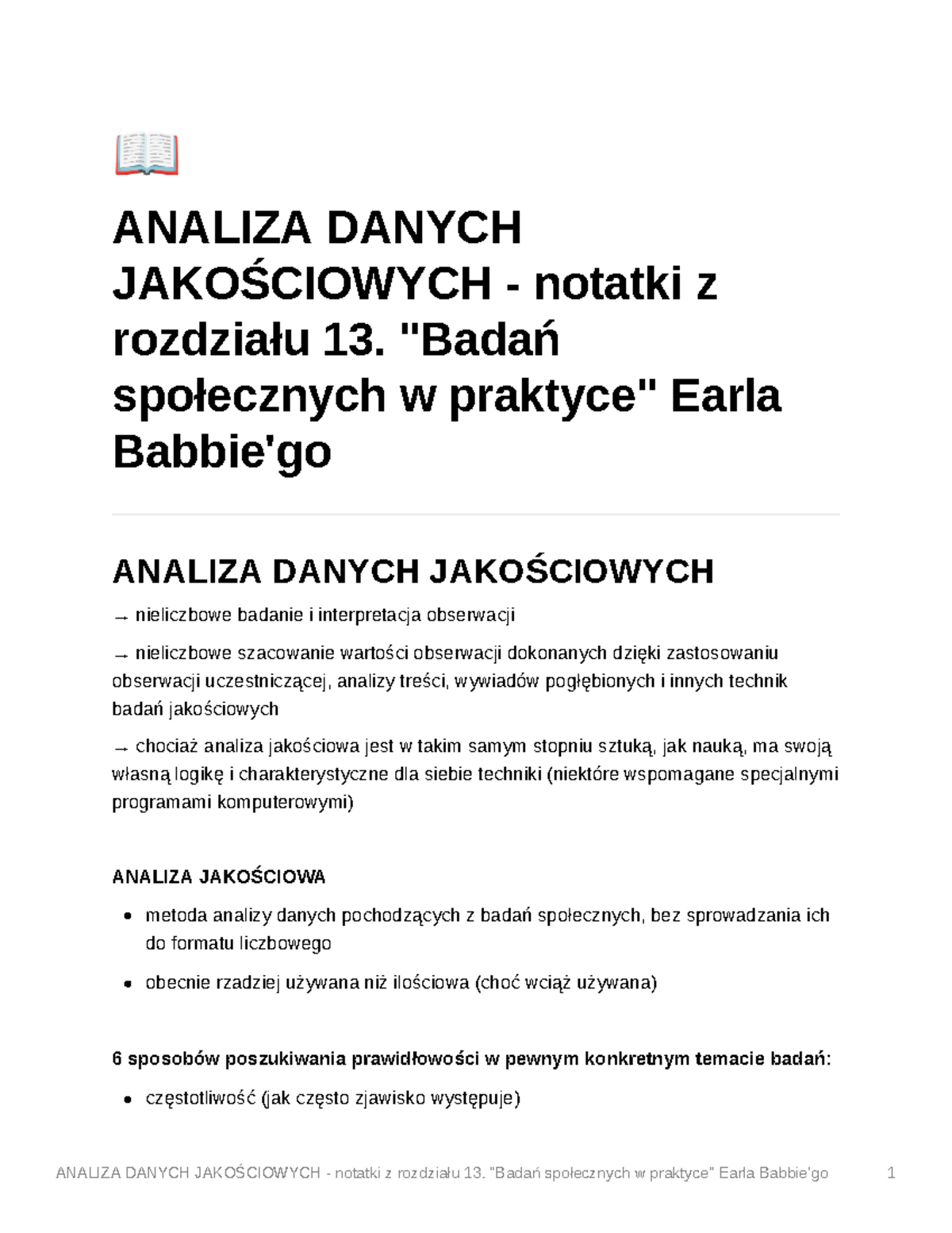 Analiza danych jakościowych - Badania społeczne w praktyce - Earl