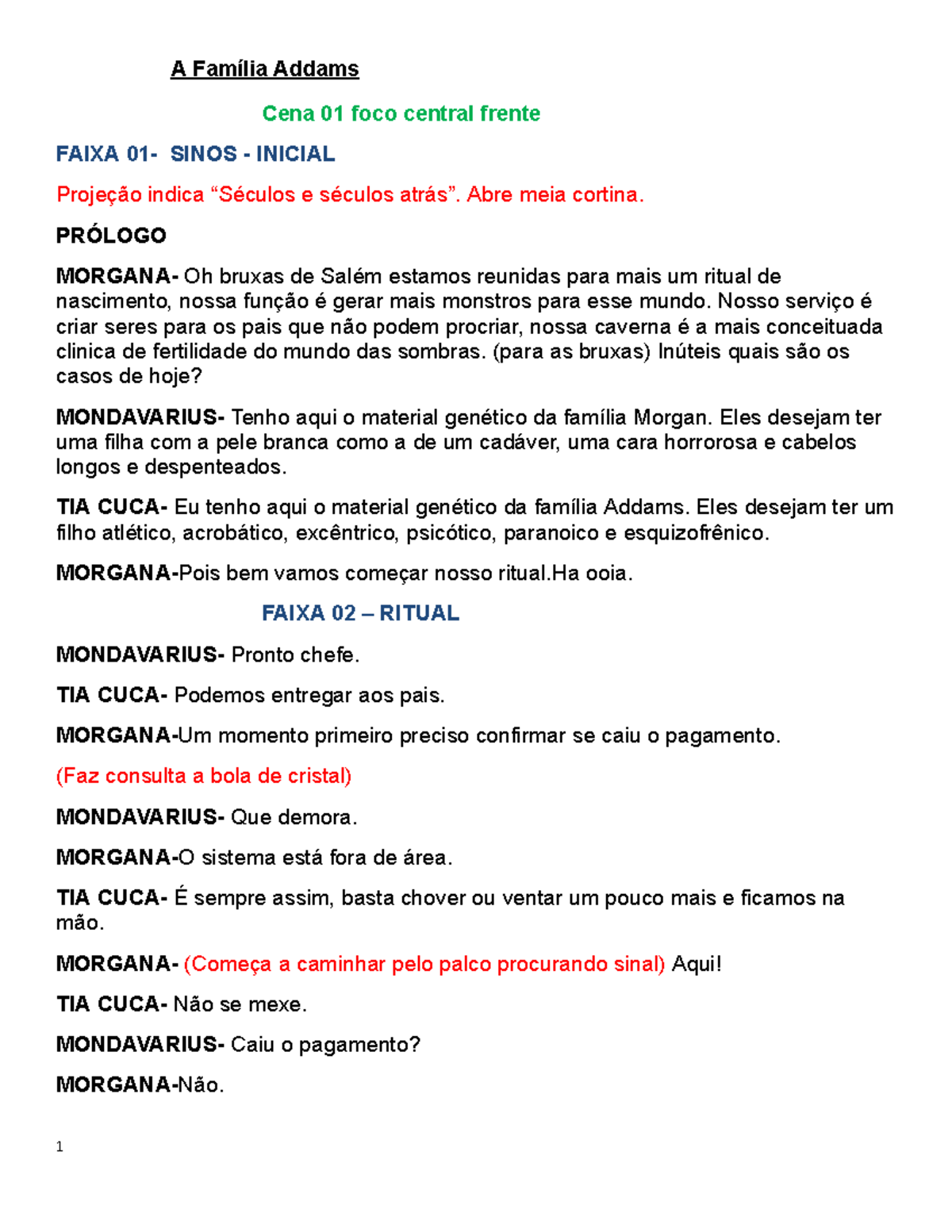 A Familia Addams - MARY WARD Final - A Família Addams Cena 01 foco central  frente FAIXA 01- SINOS - - Studocu