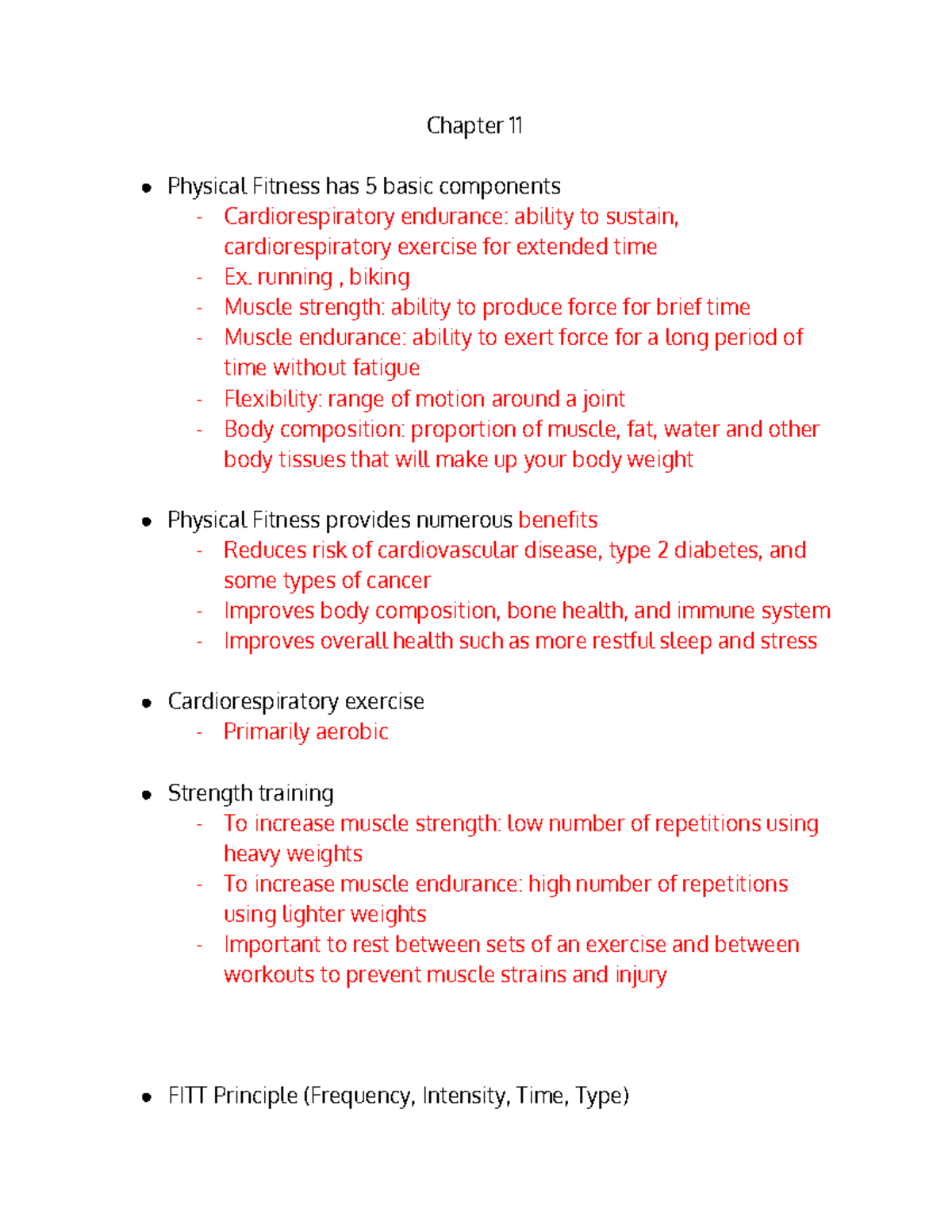 Chapter 11 - NUTRITION - Chapter 11 Physical Fitness Has 5 Basic ...