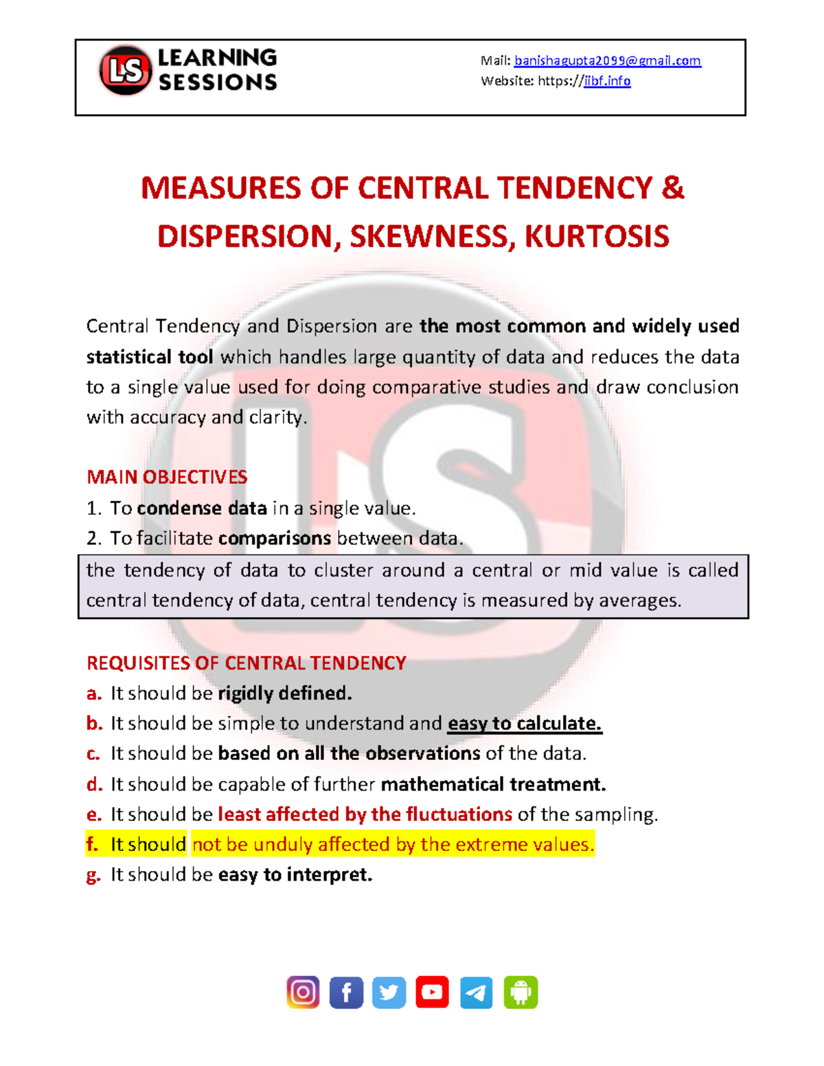 ABM Module A CH 3 - Website: iibf MEASURES OF CENTRAL TENDENCY ...
