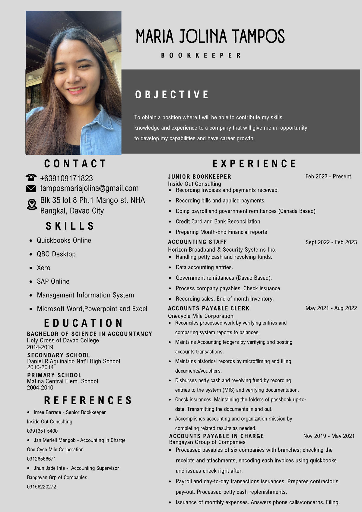 MJT-CV-2024 - Curriculum vitae - + Blk 35 lot 8 Ph Mango st. NHA ...