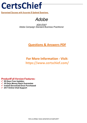 Get AD0-E307 Exam Questions For Adobe Campaign Standard Business  Practitioner Exam - CertsChief G u - Sns-Brigh10