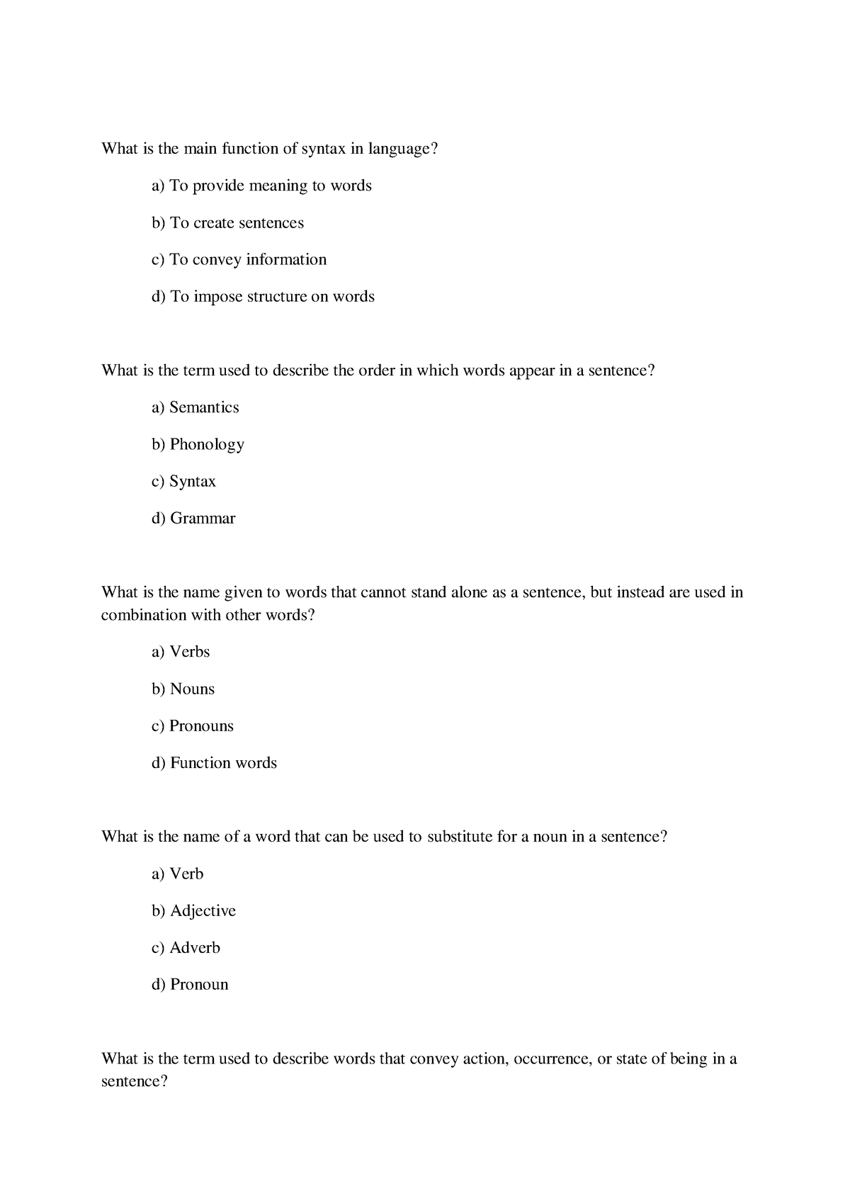 syntax-mcq-1-what-is-the-main-function-of-syntax-in-language-a-to-provide-meaning-to-words-b