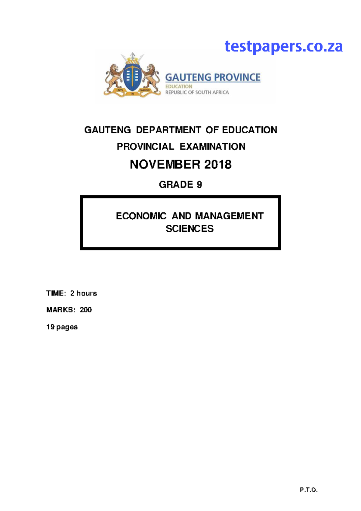 Gr9 EMS English November 2018 Question Paper - GAUTENG DEPARTMENT OF ...