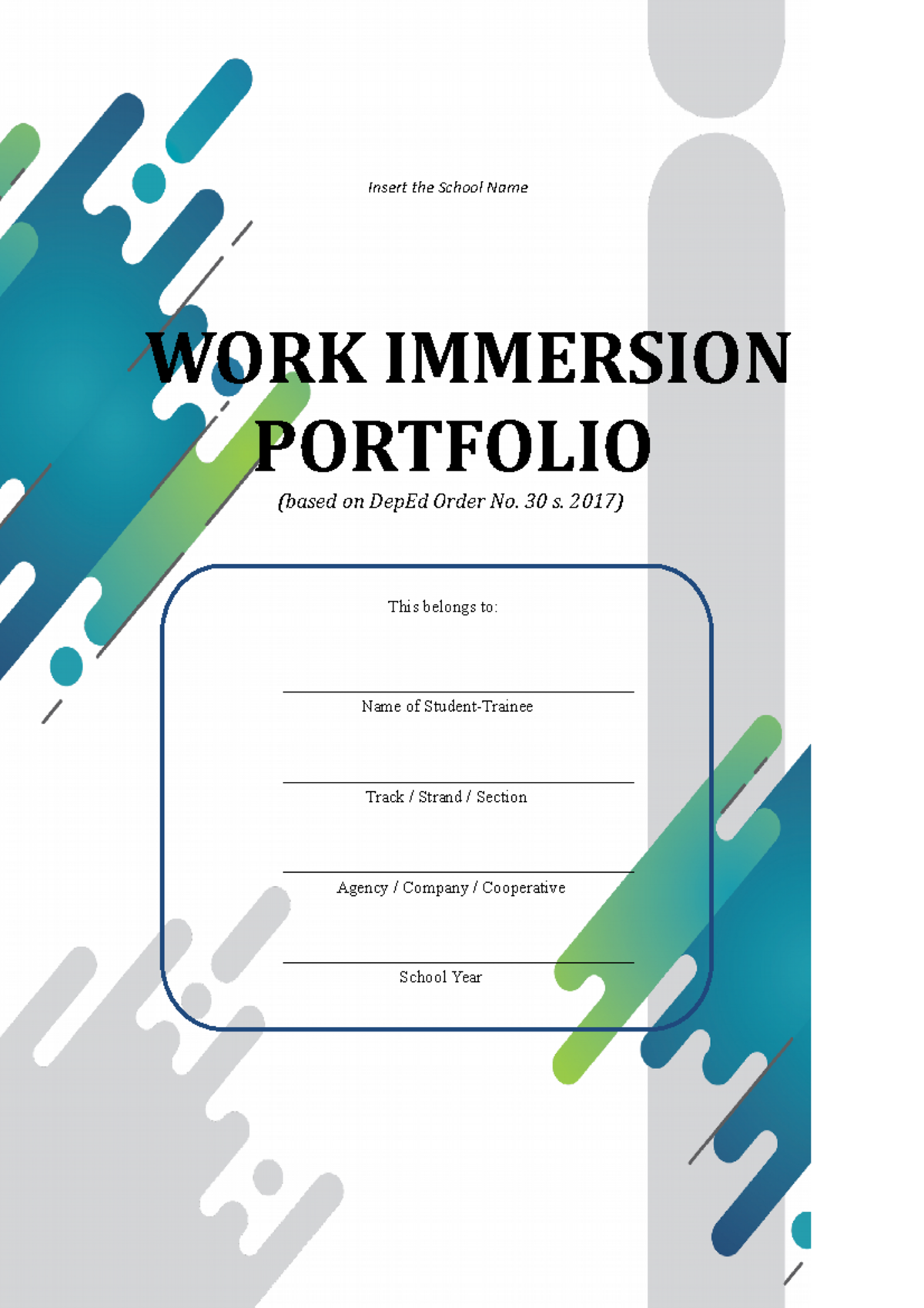 WORK Immersion Portfolio based on Dep Ed - WORK IMMERSION PORTFOLIO ...