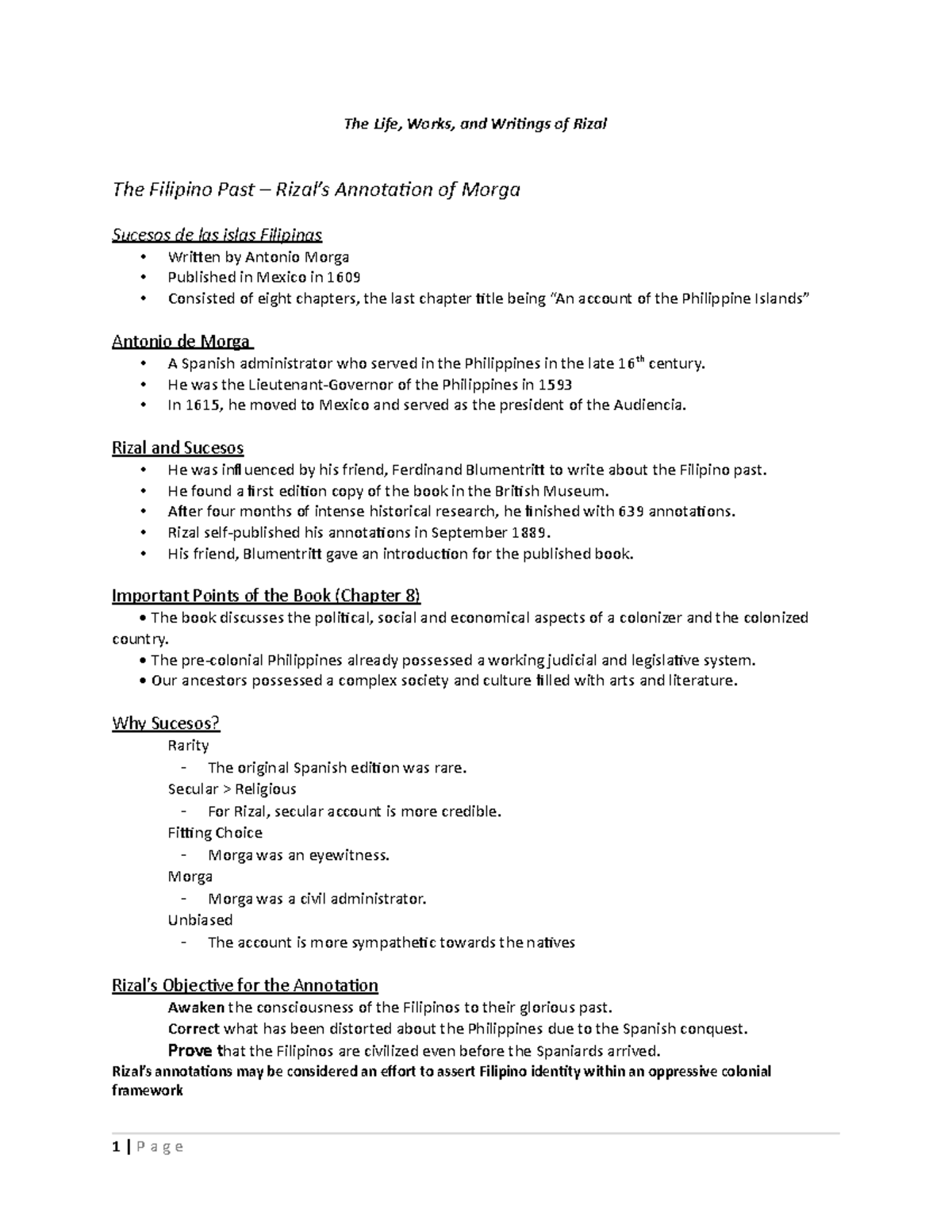 Rizal Notes Finals - ez lang to free - The Life, Works, and Writings of ...