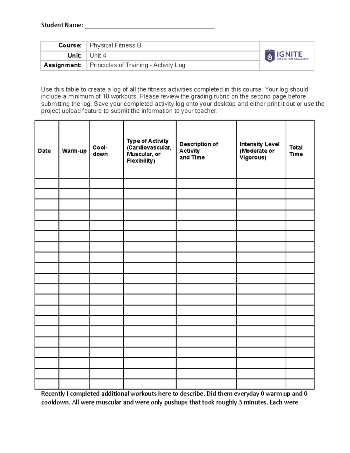 principles-of-training-activity-log-act1101-studocu