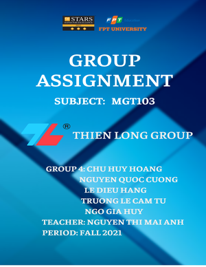 Group Assignment MGT103 - GROUP ASSIGNMENT Subject: MGT103 ...