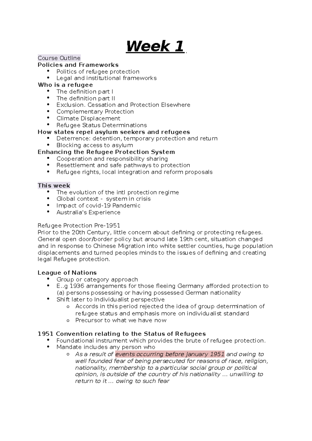Weeks 1-2 - Lecture notes 1-2 - Week 1 Course Outline Policies and ...