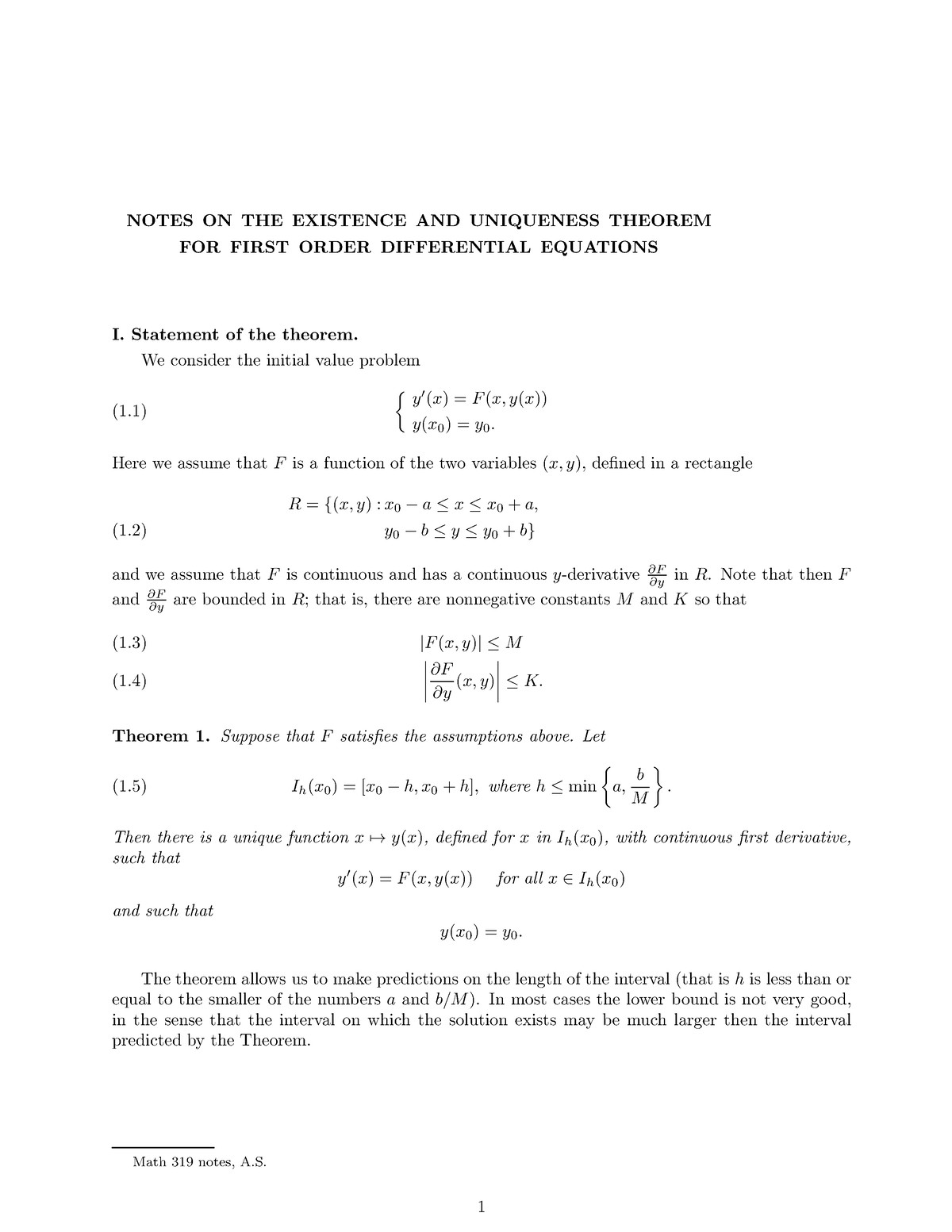 notes-2-notes-on-the-existence-and-uniqueness-theorem-for-first-order