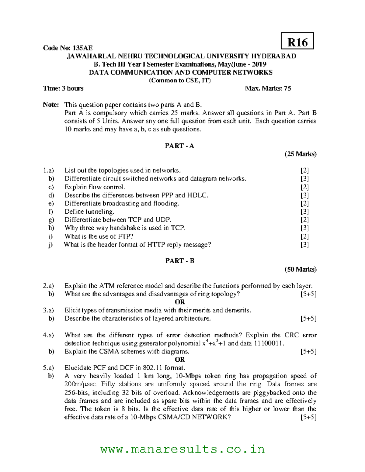 135AE052019 - Code No: 135AE JAWAHARLAL NEHRU TECHNOLOGICAL UNIVERSITY ...