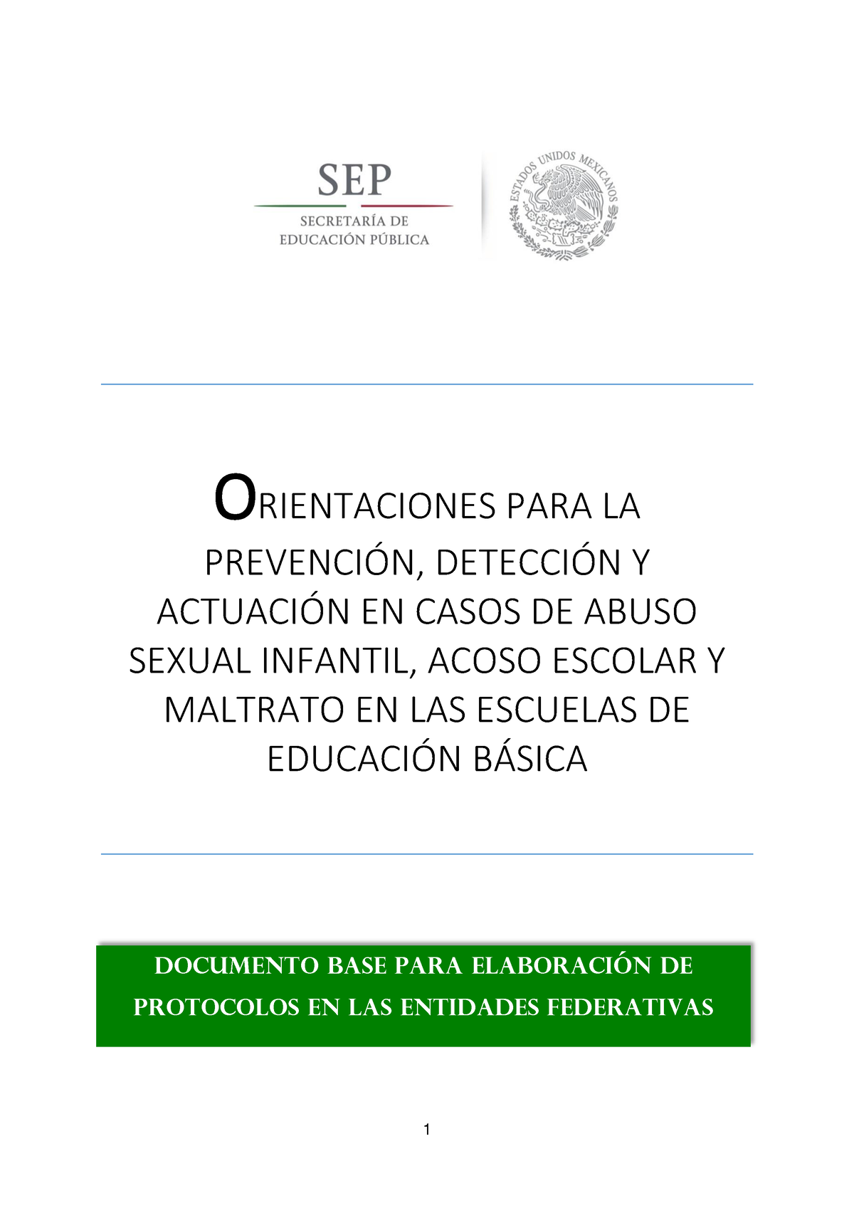 Orientaciones Orientaciones Para La Prevencin Deteccin Y