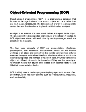 Advanced Programming - Advanced Programming Concepts Introduction ...
