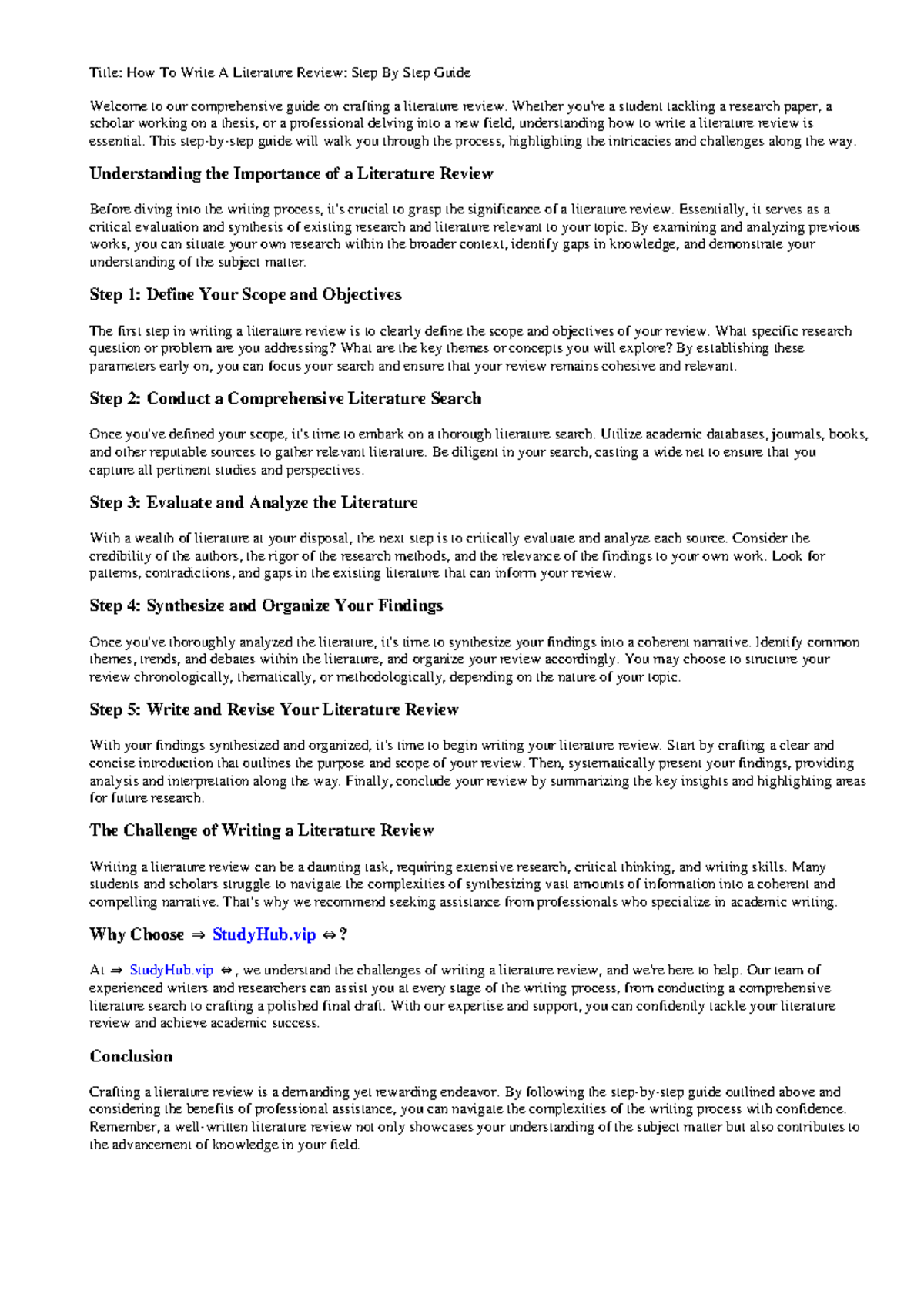 How To Write A Literature Review Step By Step Guide - Whether you're a ...