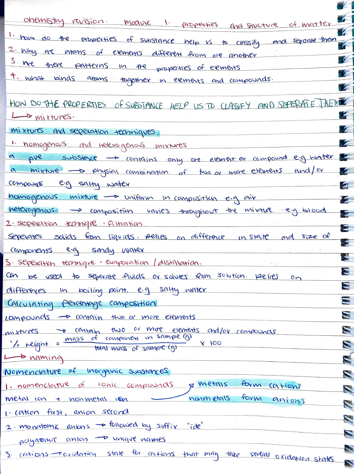 Year 11 Study - Prelim Chemistry - Studocu