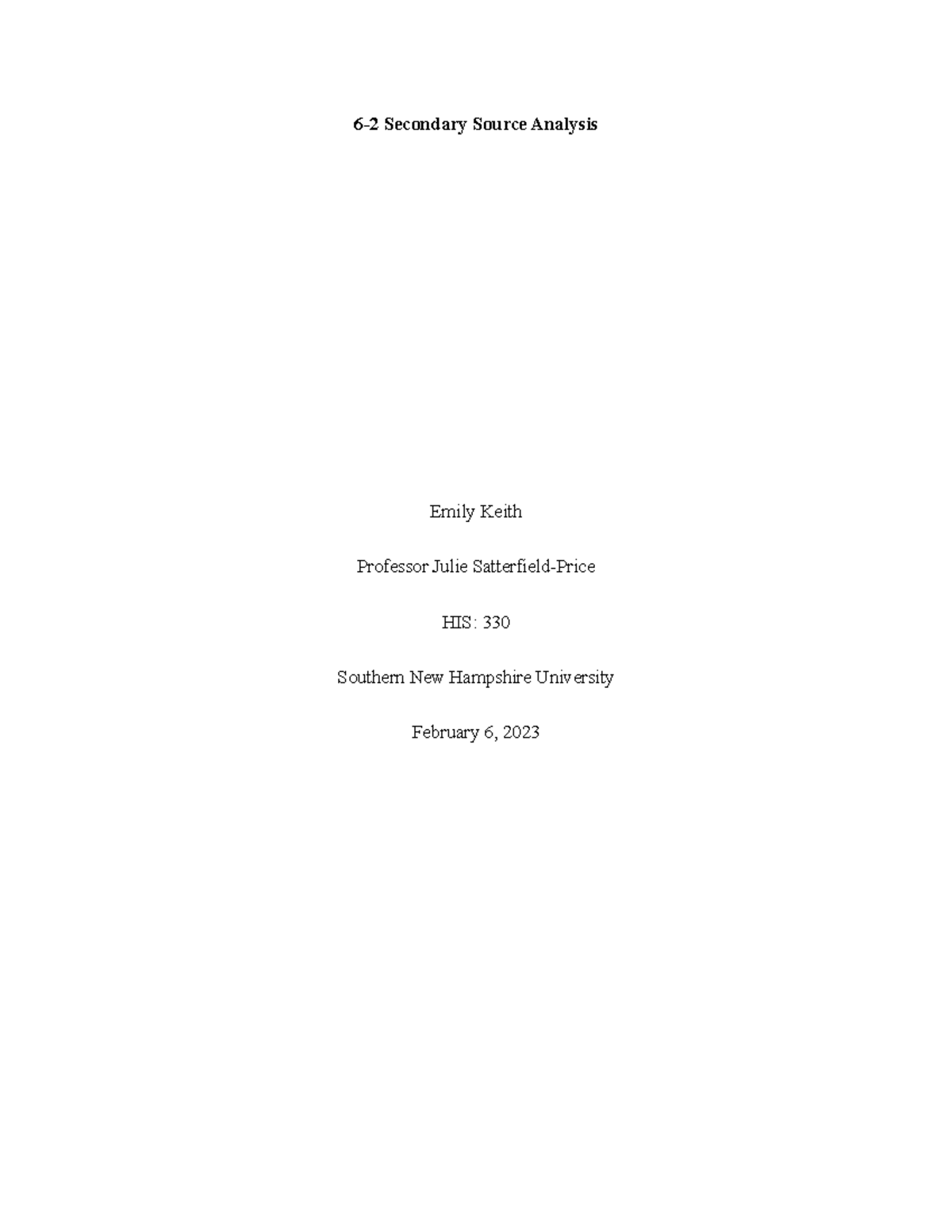 6-2 Secondary Source Analysis - Lee and Ulysses S. Grant. However, some ...