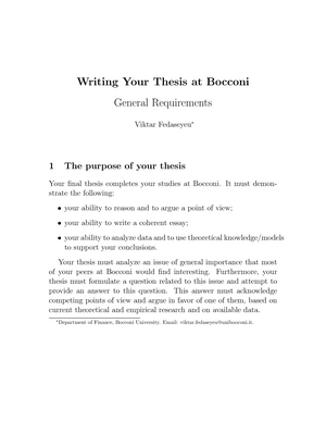 thesis guidelines bocconi