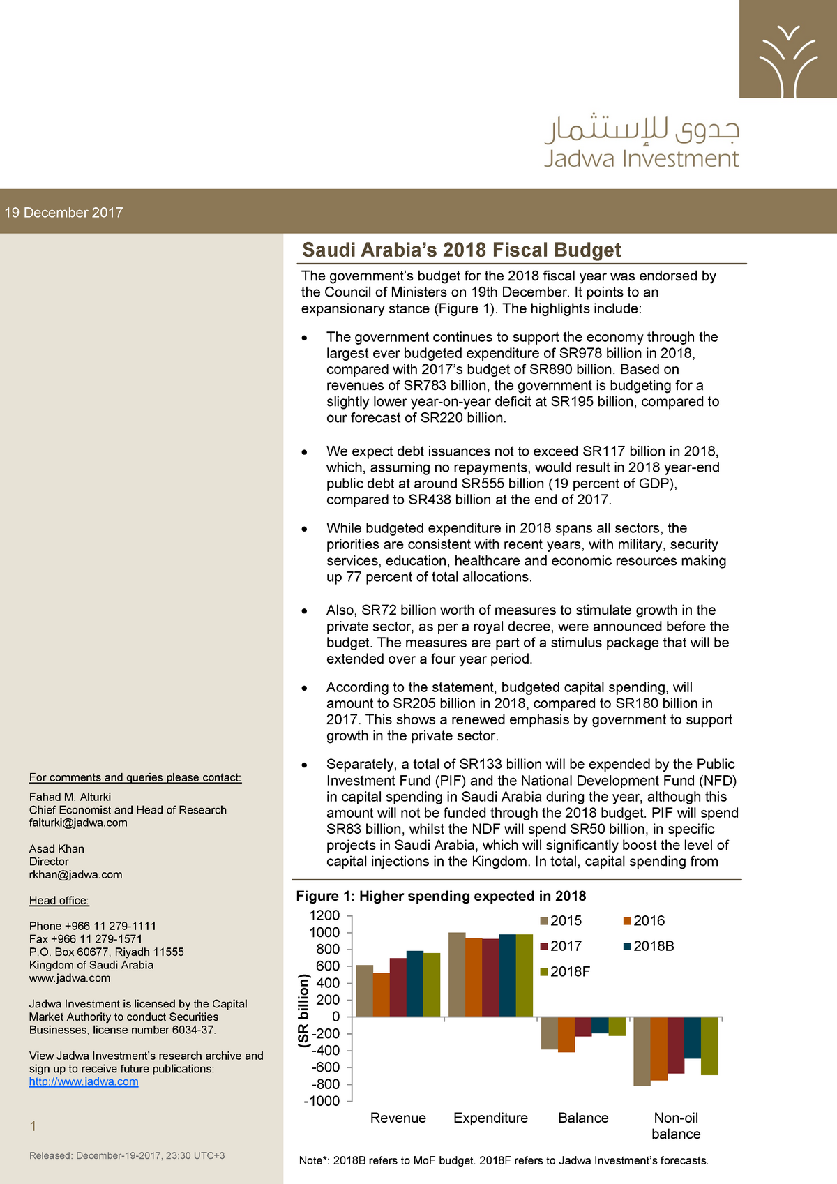 2017 1224 2018-Saudi-Fiscal-Budget - The Government’s Budget For The ...