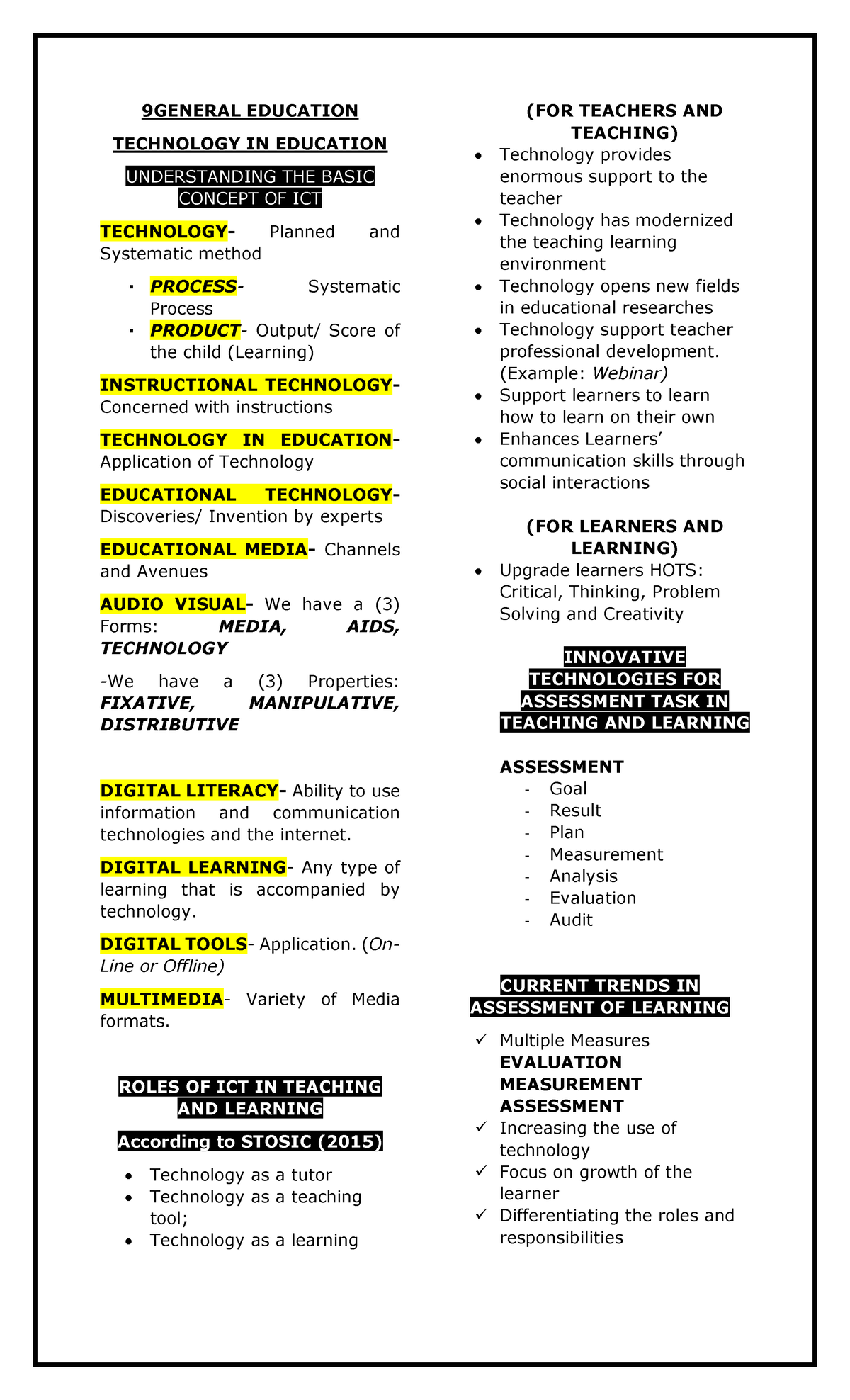 Educational Technology - 9 GENERAL EDUCATION TECHNOLOGY IN EDUCATION ...