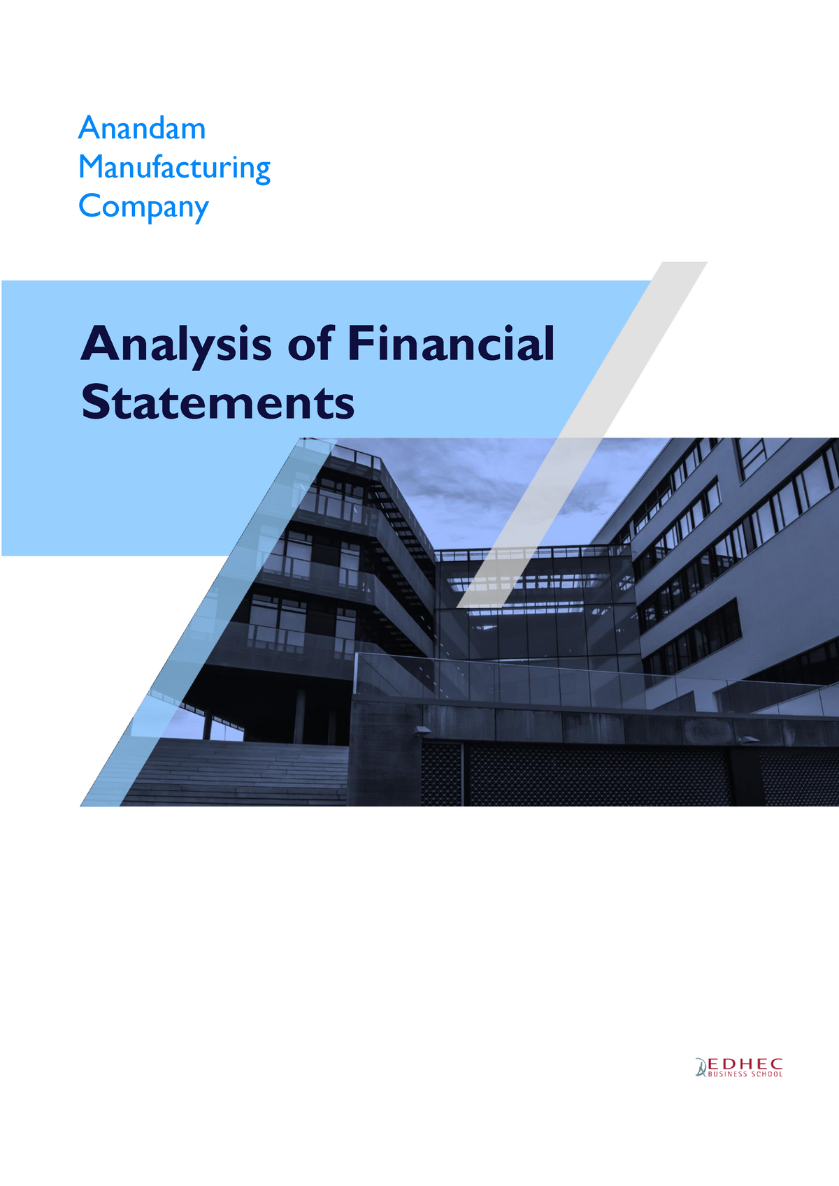 Anandam Group Project - Analysis of Financial Statements Anandam ...