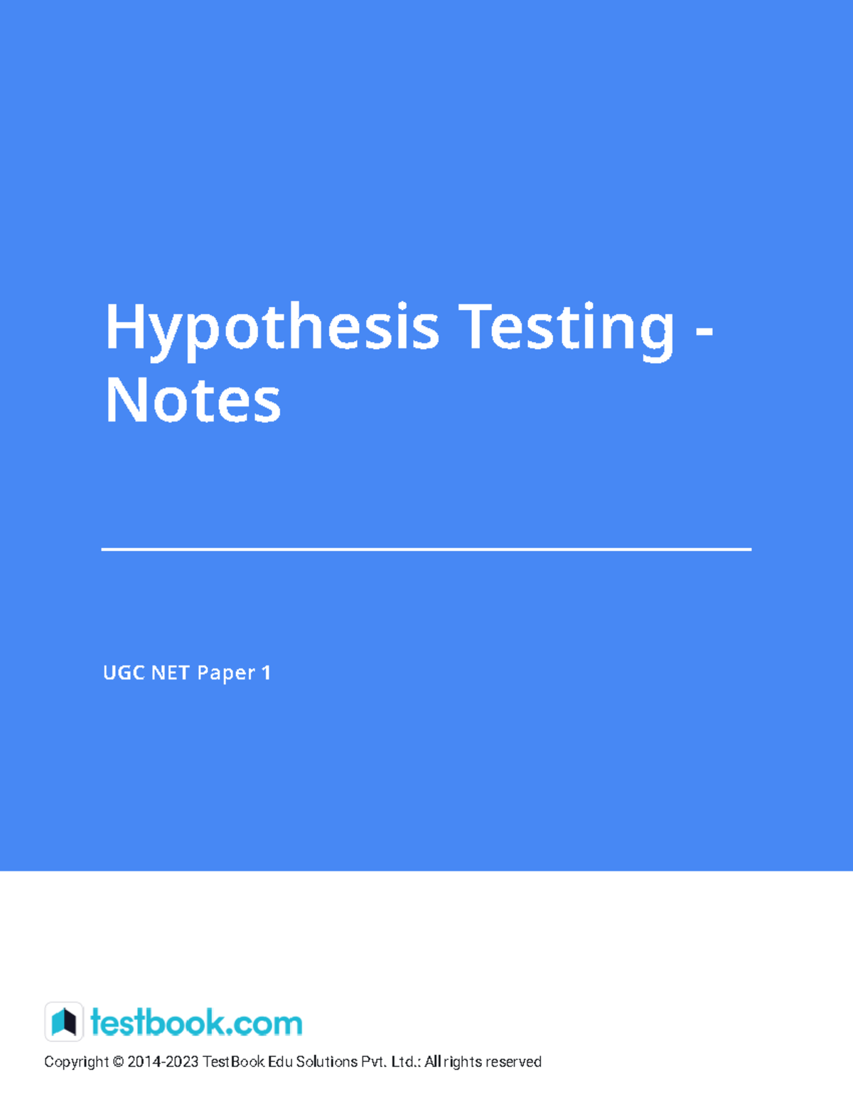 testing of hypothesis notes pdf