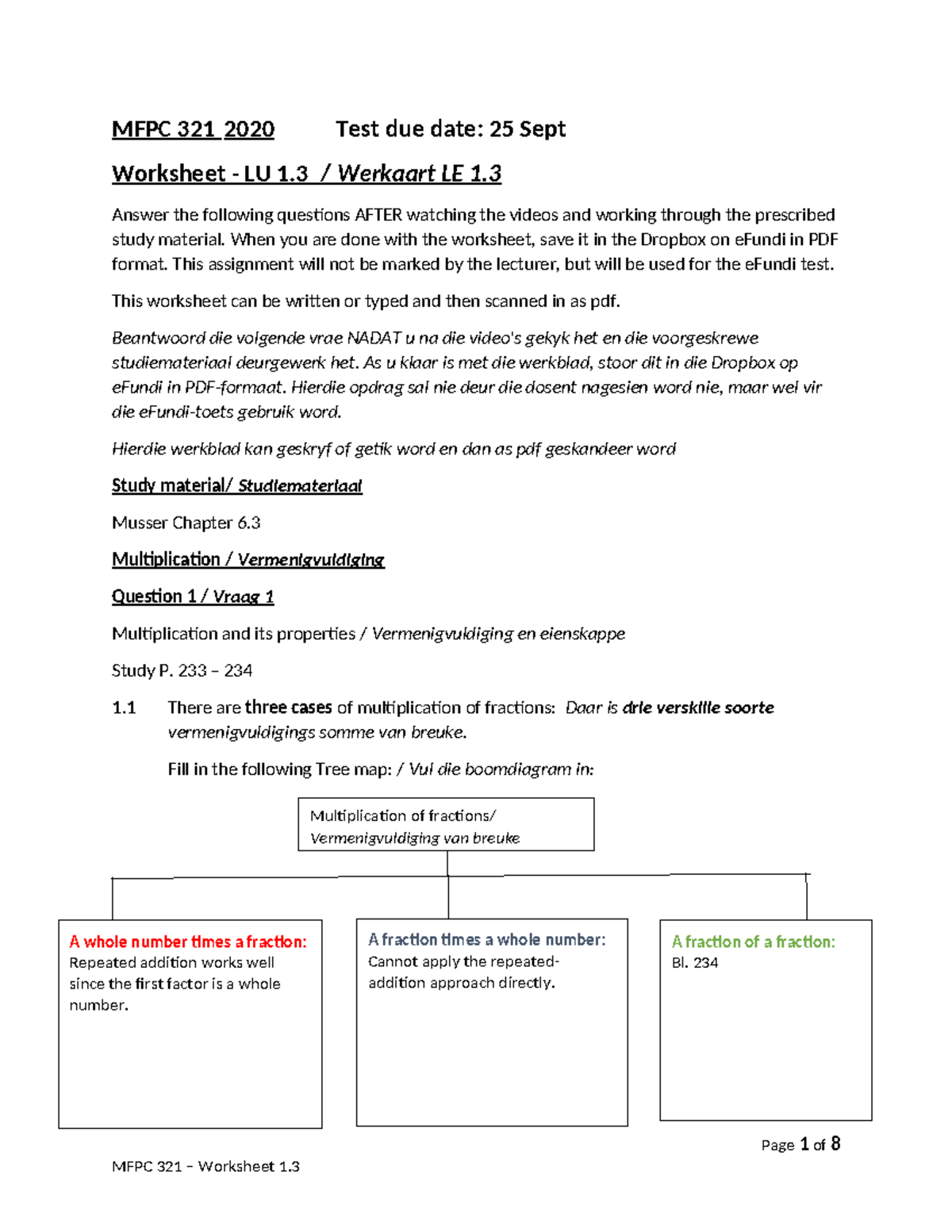 Worksheet LU 1.3 Eng Afr Final - MFPC 321 2020 Test due date: 25 Sept ...