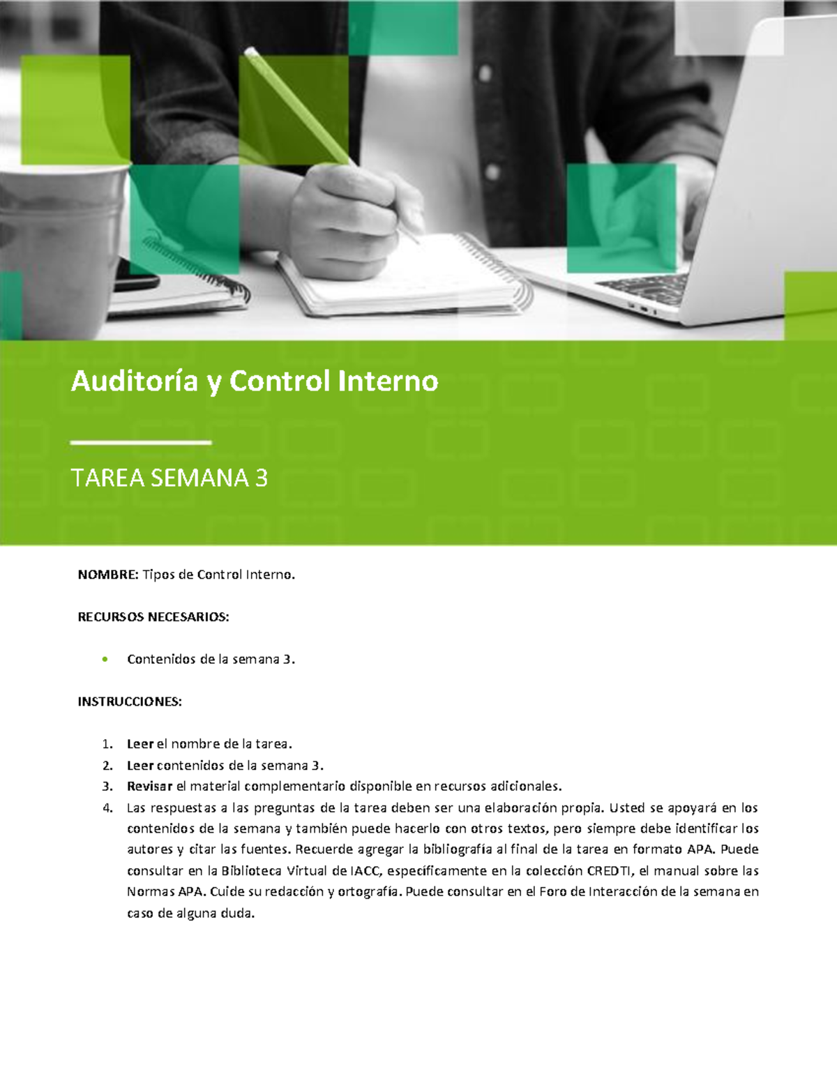 S3 Tarea SET B Auditoria Y Control Interno - Auditoria Interna - IACC ...