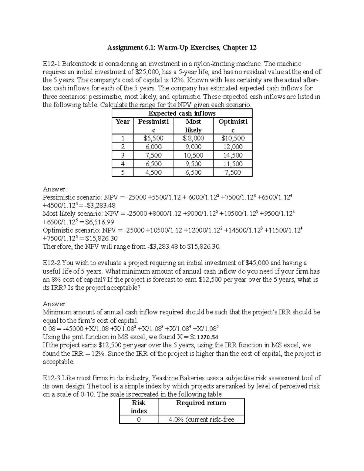 Assignment 6 1 Warm-Up Exercises Chapter 12 - Assignment 6: Warm-Up ...