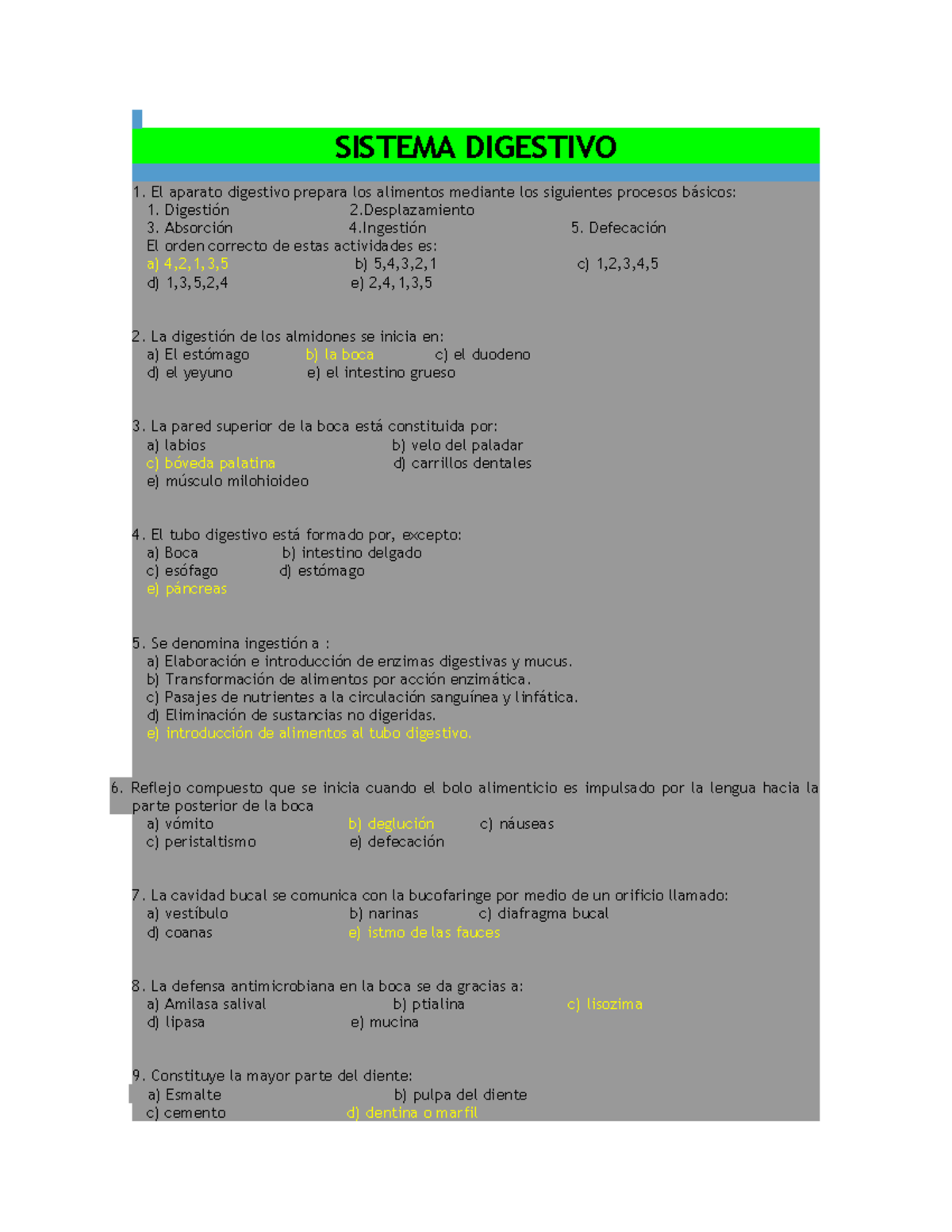 Sistema Digestivo - SISTEMA DIGESTIVO 1. El aparato digestivo prepara los  alimentos mediante los - StuDocu